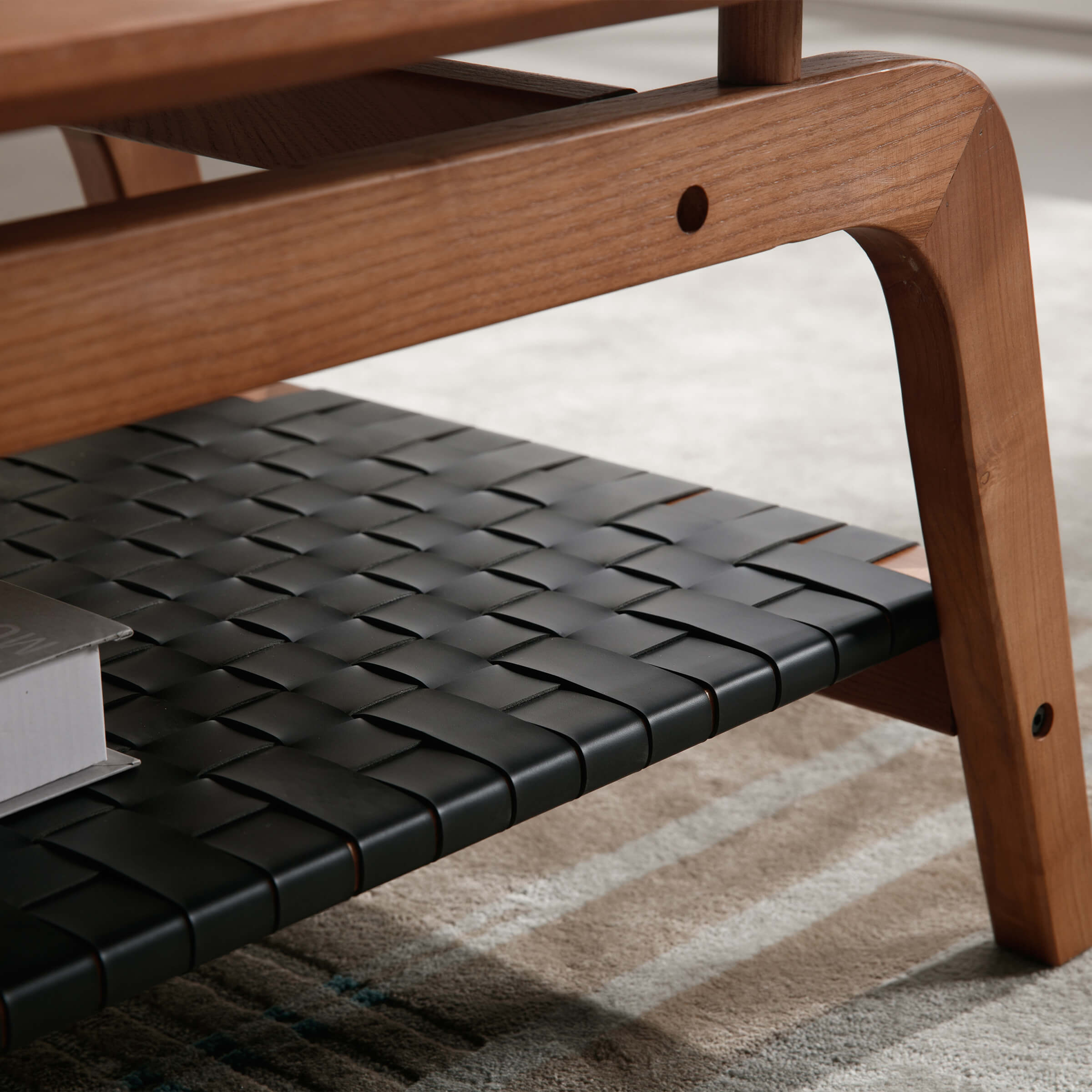 ZH4YOU 47"W Rectangular Coffee Table with Storage Shelf - 21794CT