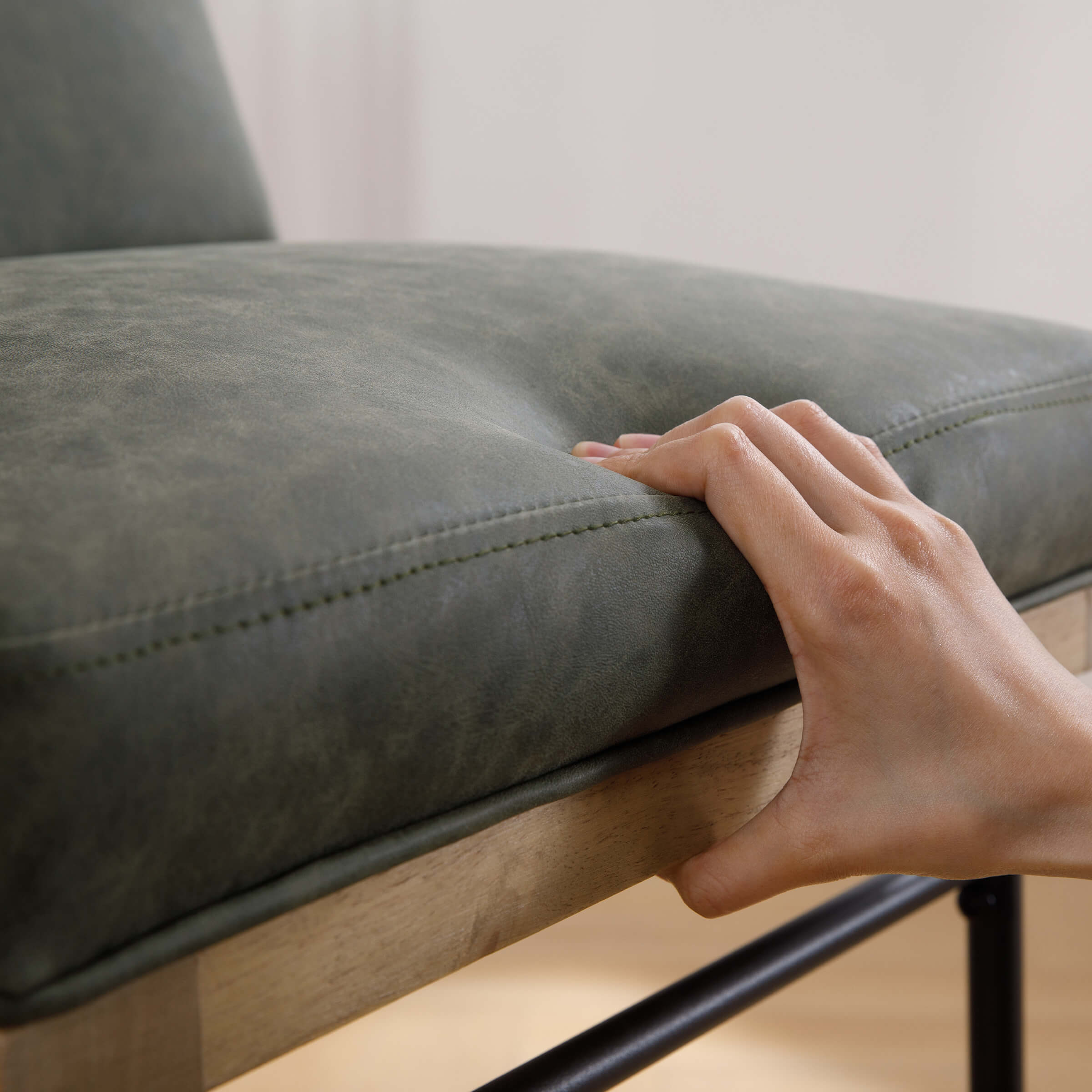 CIMOTA 26"H Removable Cushion Counter Height Stools with Metal Legs Set of 2 - 5734CS