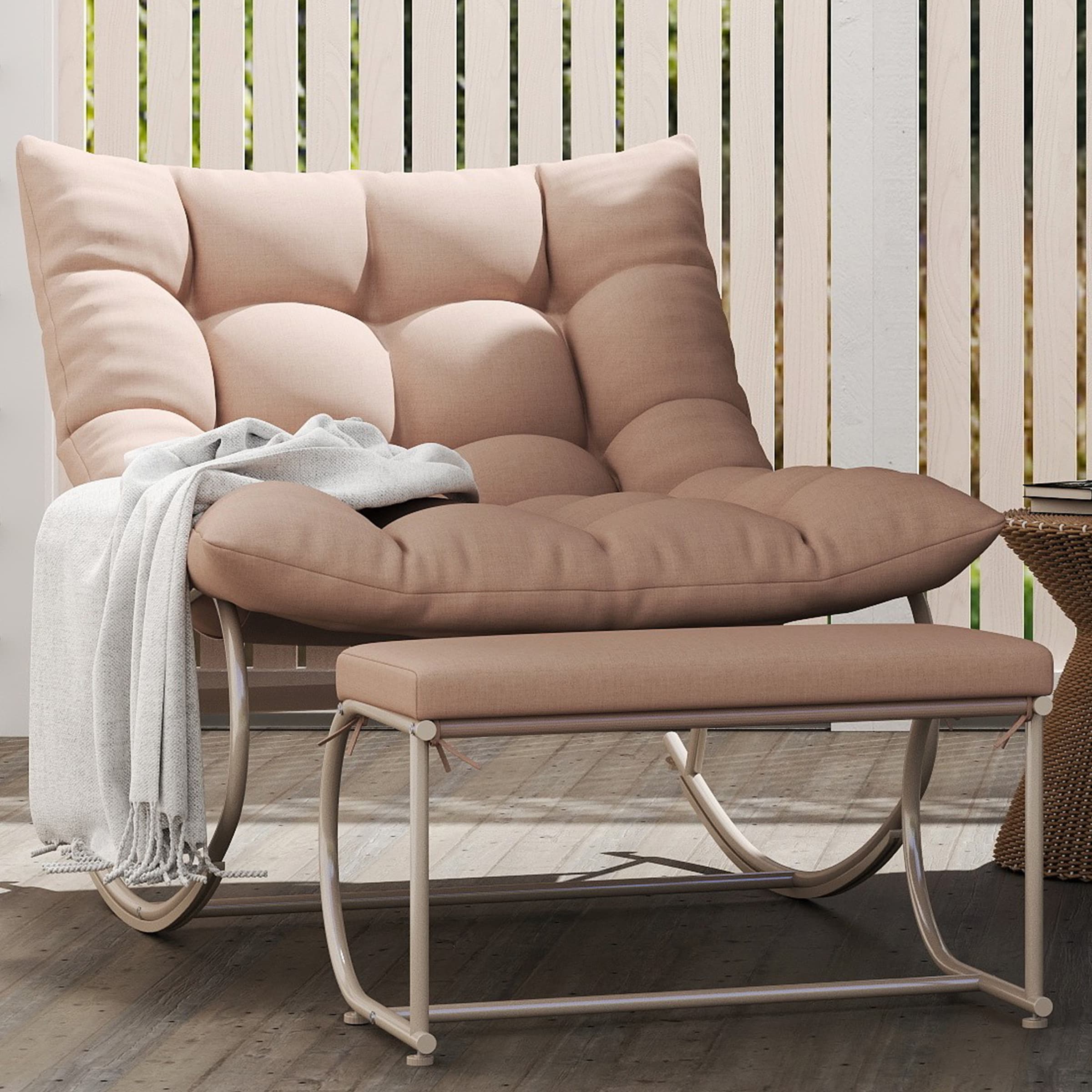 ROCITY Outdoor Rocking Chair with Ottoman Set of 2 - 4103RC