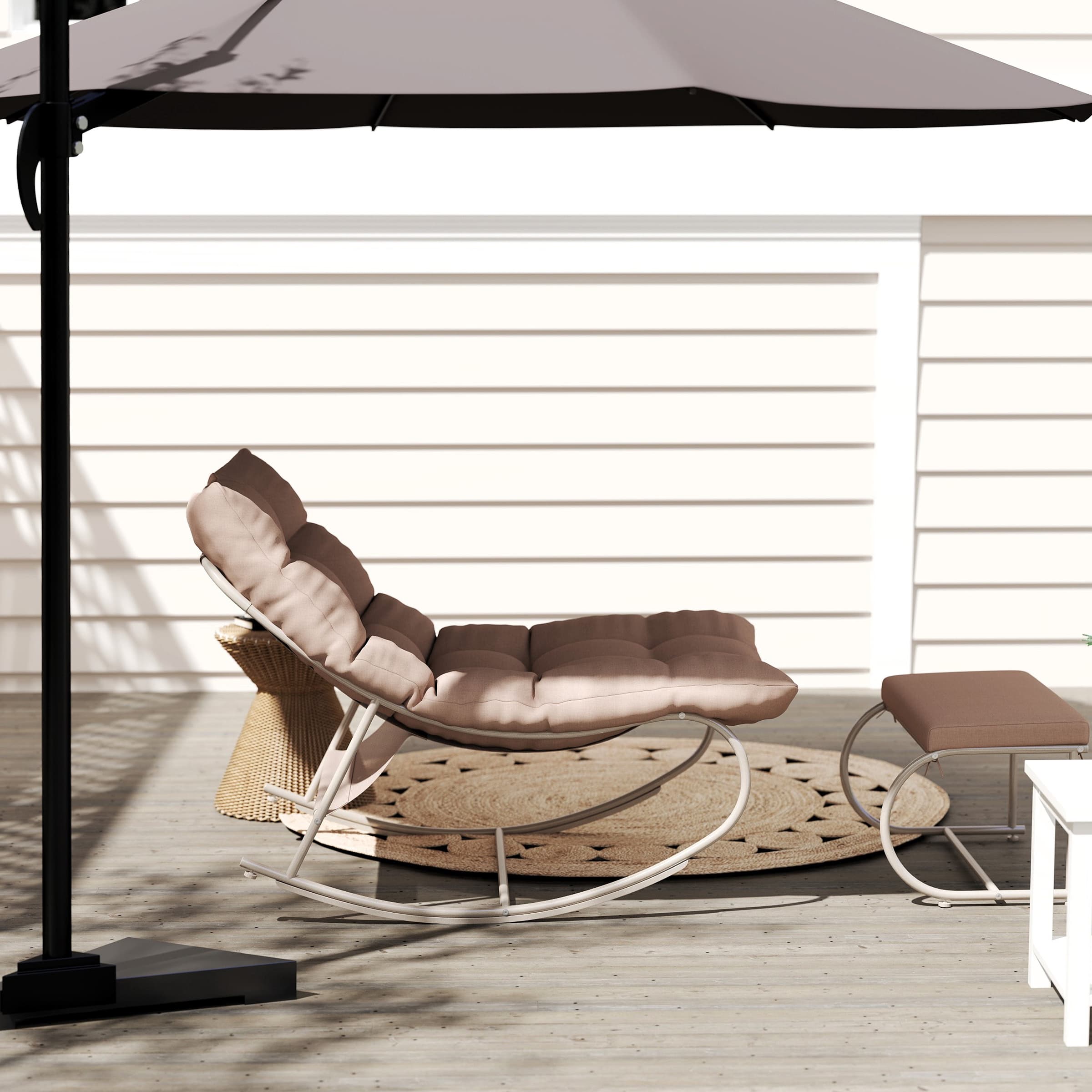 ROCITY Outdoor Rocking Chair with Ottoman Set of 2 - 4103RC