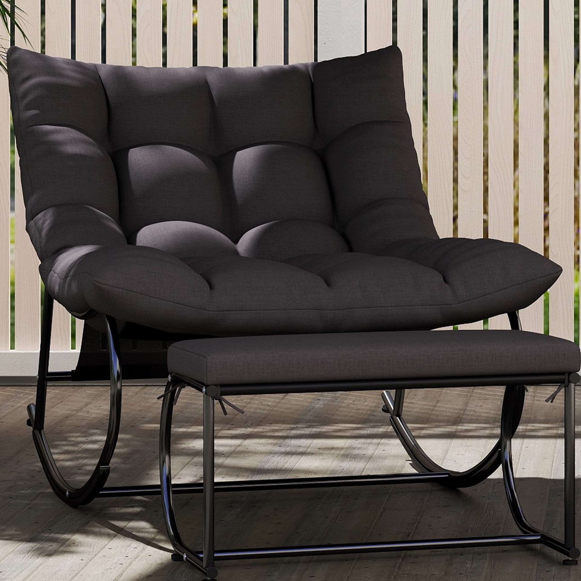 ROCITY Outdoor Rocking Chair with Ottoman Set of 2 - 4103RC