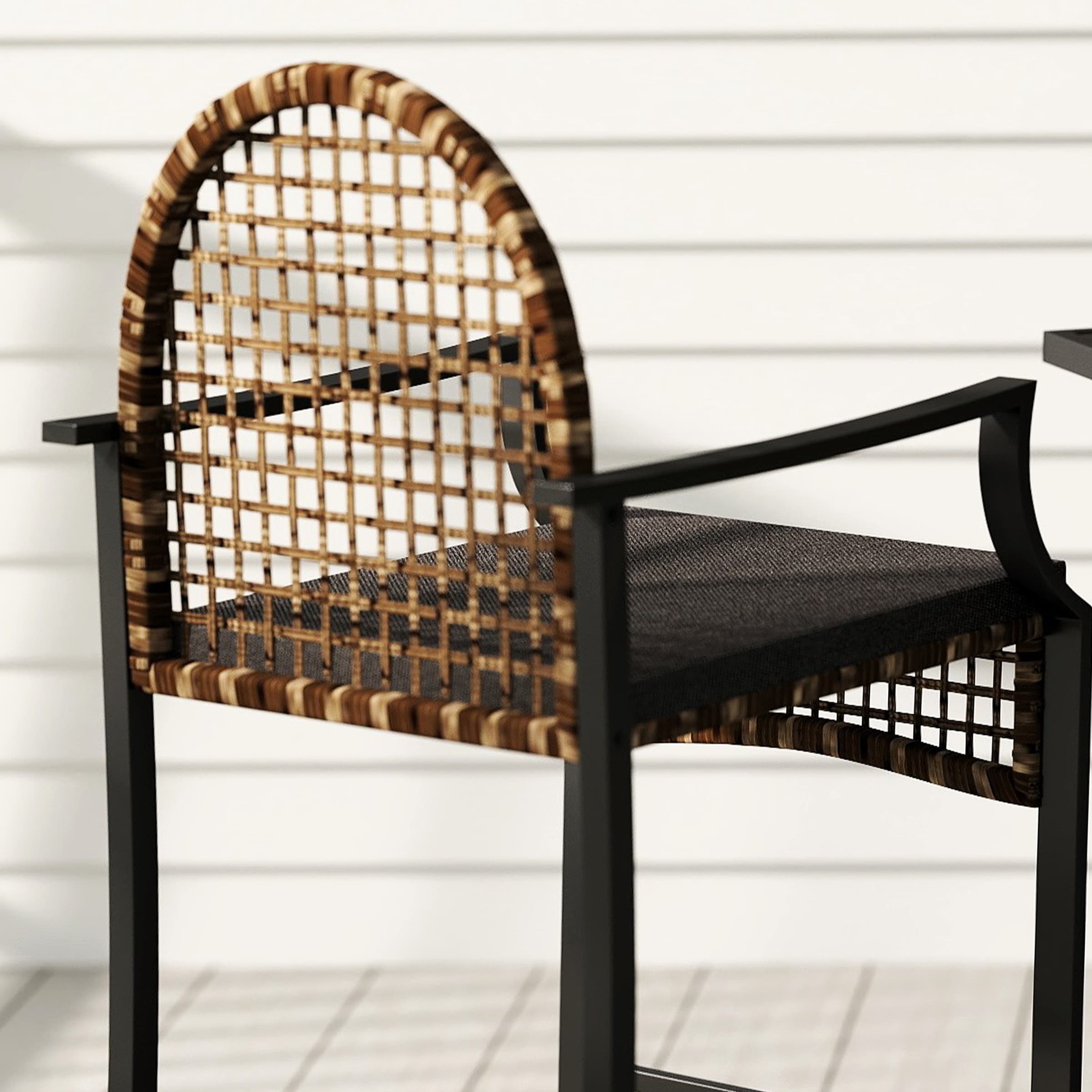 ROCITY Outdoor Rattan Barstools with High Top Table 3 PCS - X108SE