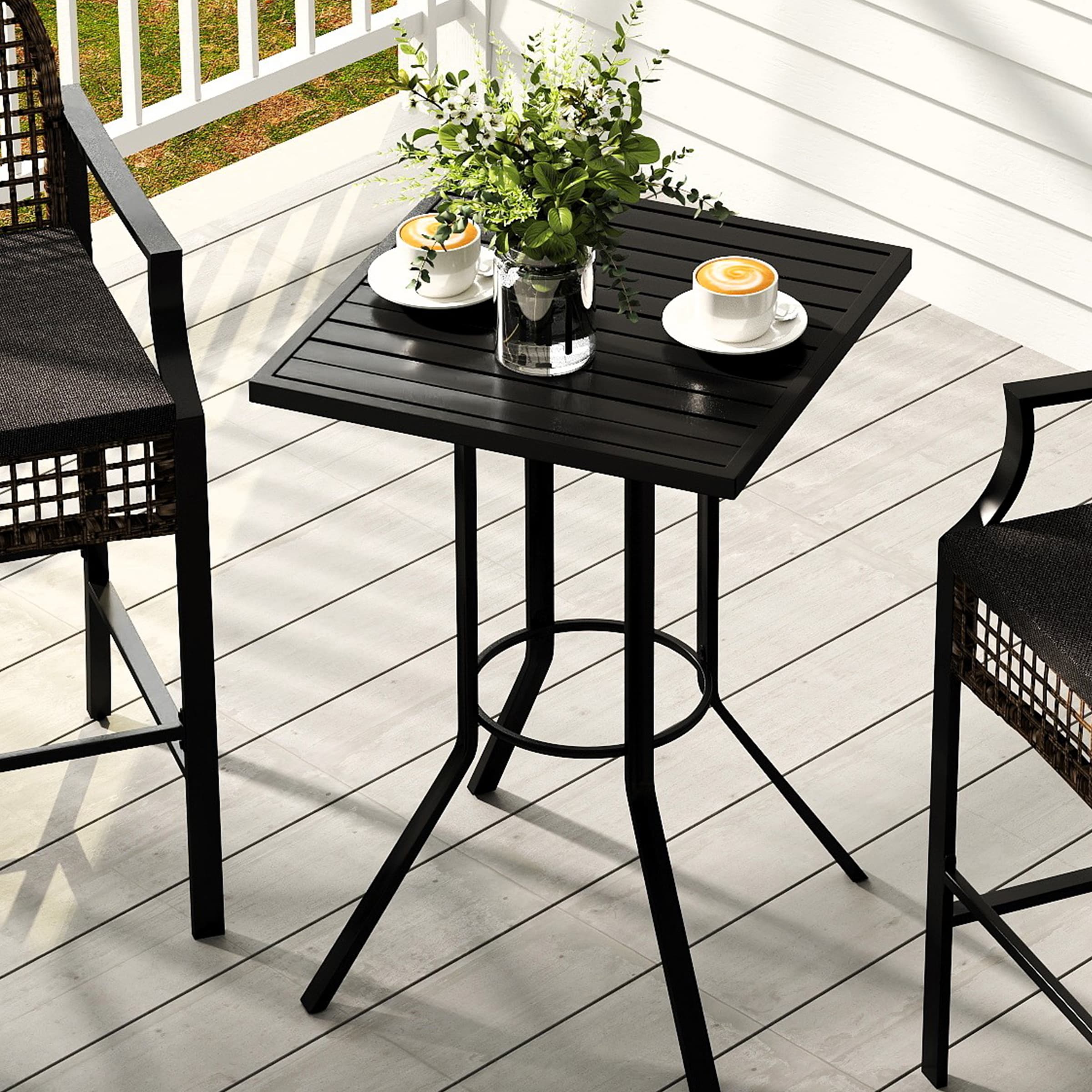 ROCITY Outdoor Rattan Barstools with High Top Table 3 PCS - X108SE