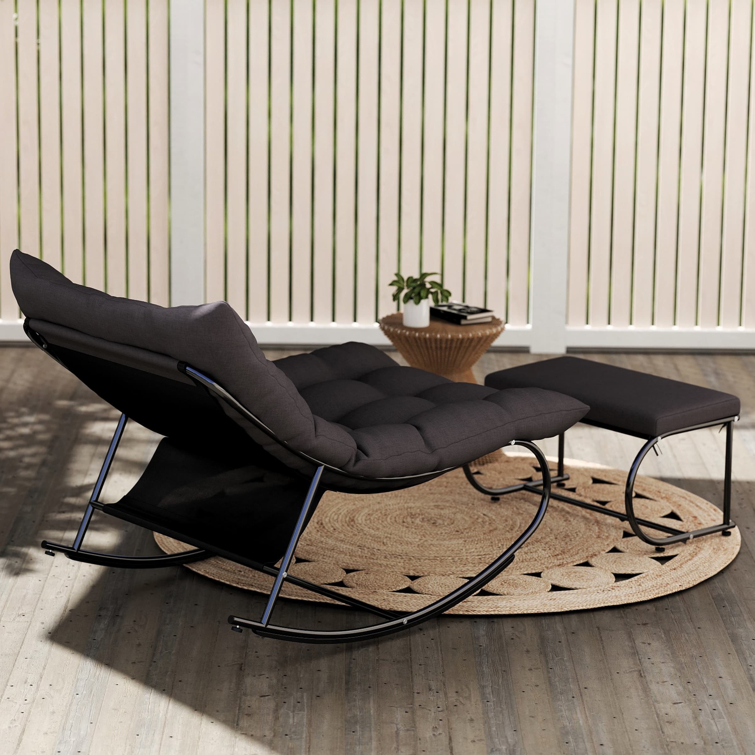 ROCITY Outdoor Rocking Chair with Ottoman Set of 2 - 4103RC