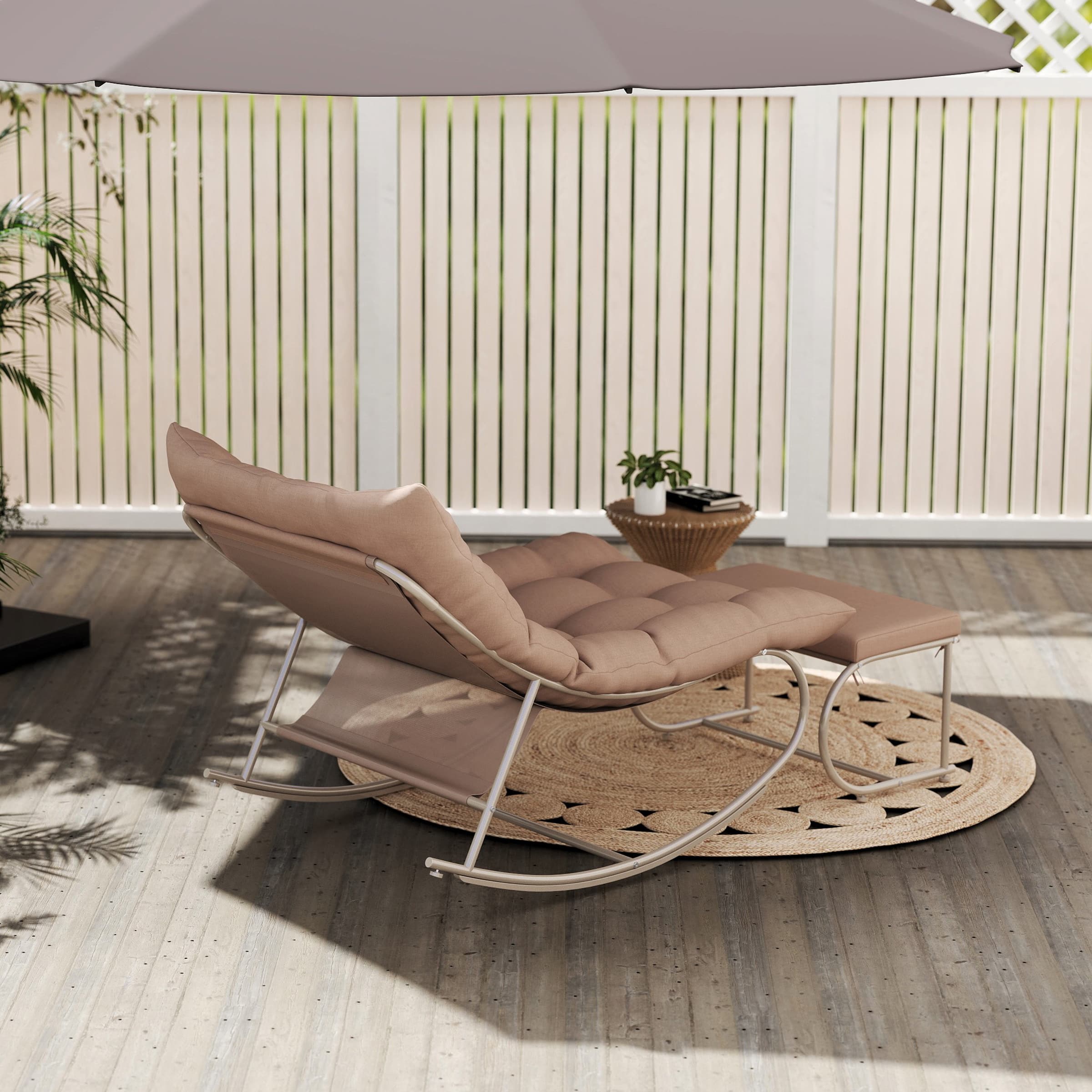 ROCITY Outdoor Rocking Chair with Ottoman Set of 2 - 4103RC