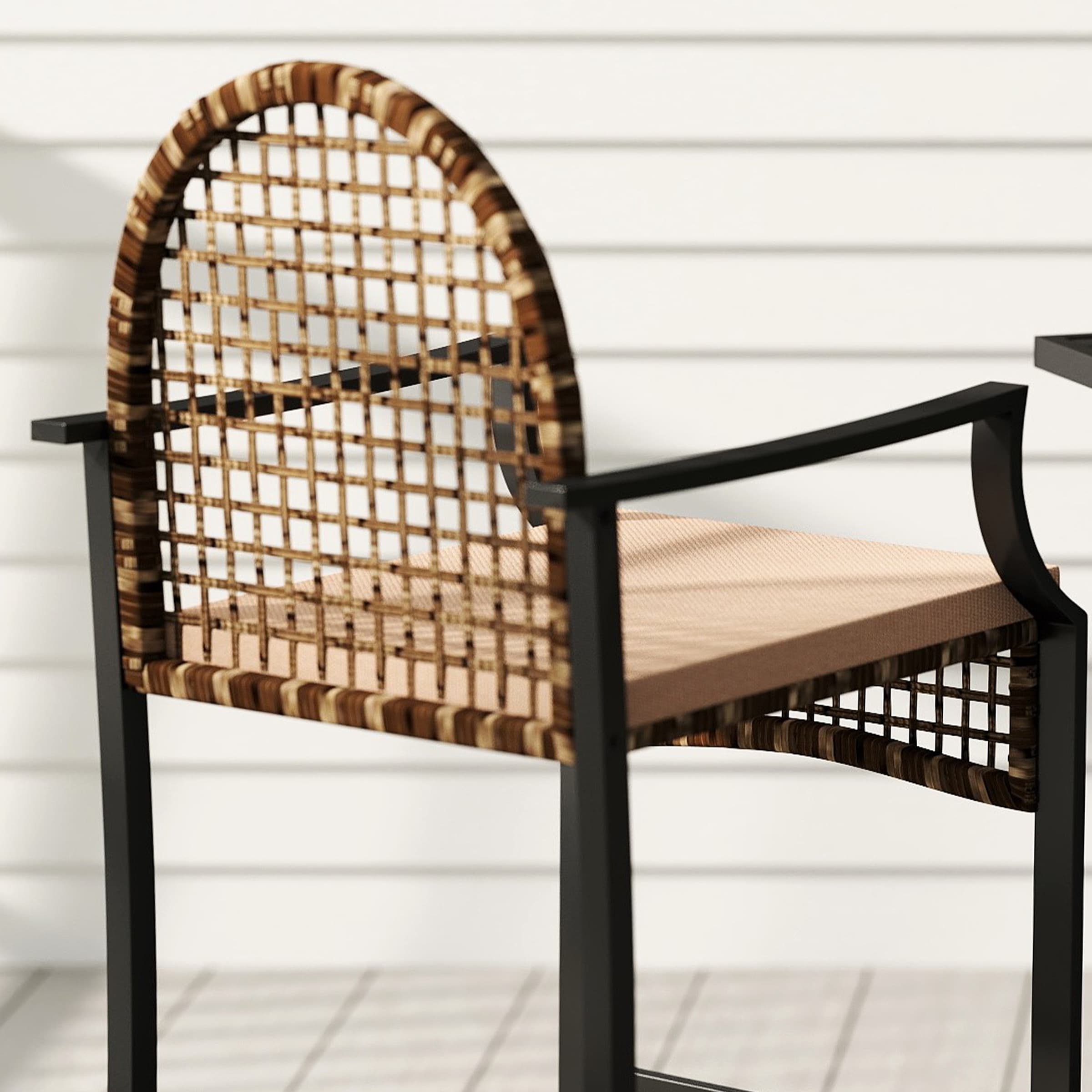 ROCITY Outdoor Rattan Barstools with High Top Table 3 PCS - X108SE