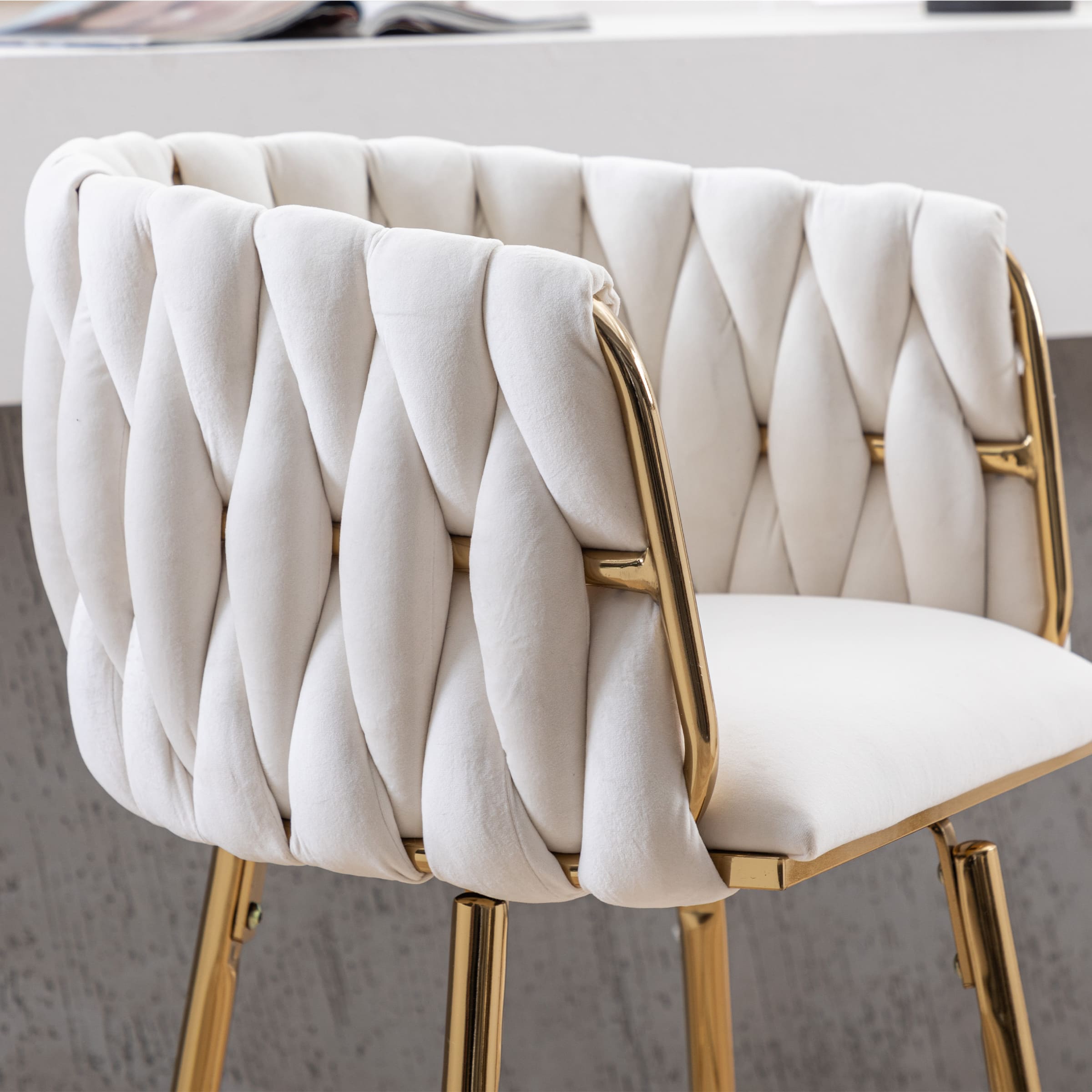 CHICAURA 26"H Swivel Gold Base Counter Stools Set of 2 - 6022CS