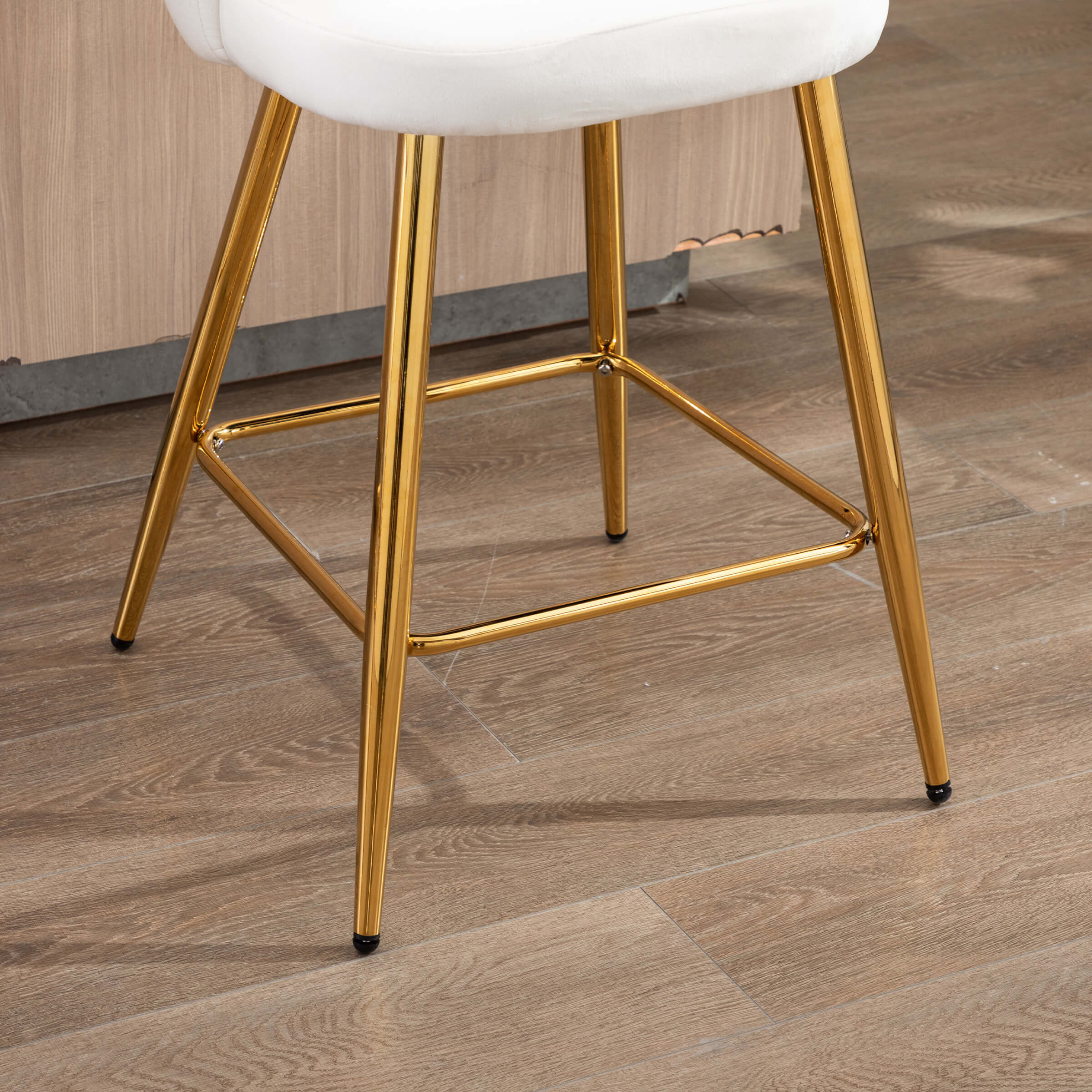 CHICAURA 26"H Counter Stools With Gold Metal Legs Set of 2 - 9029CS