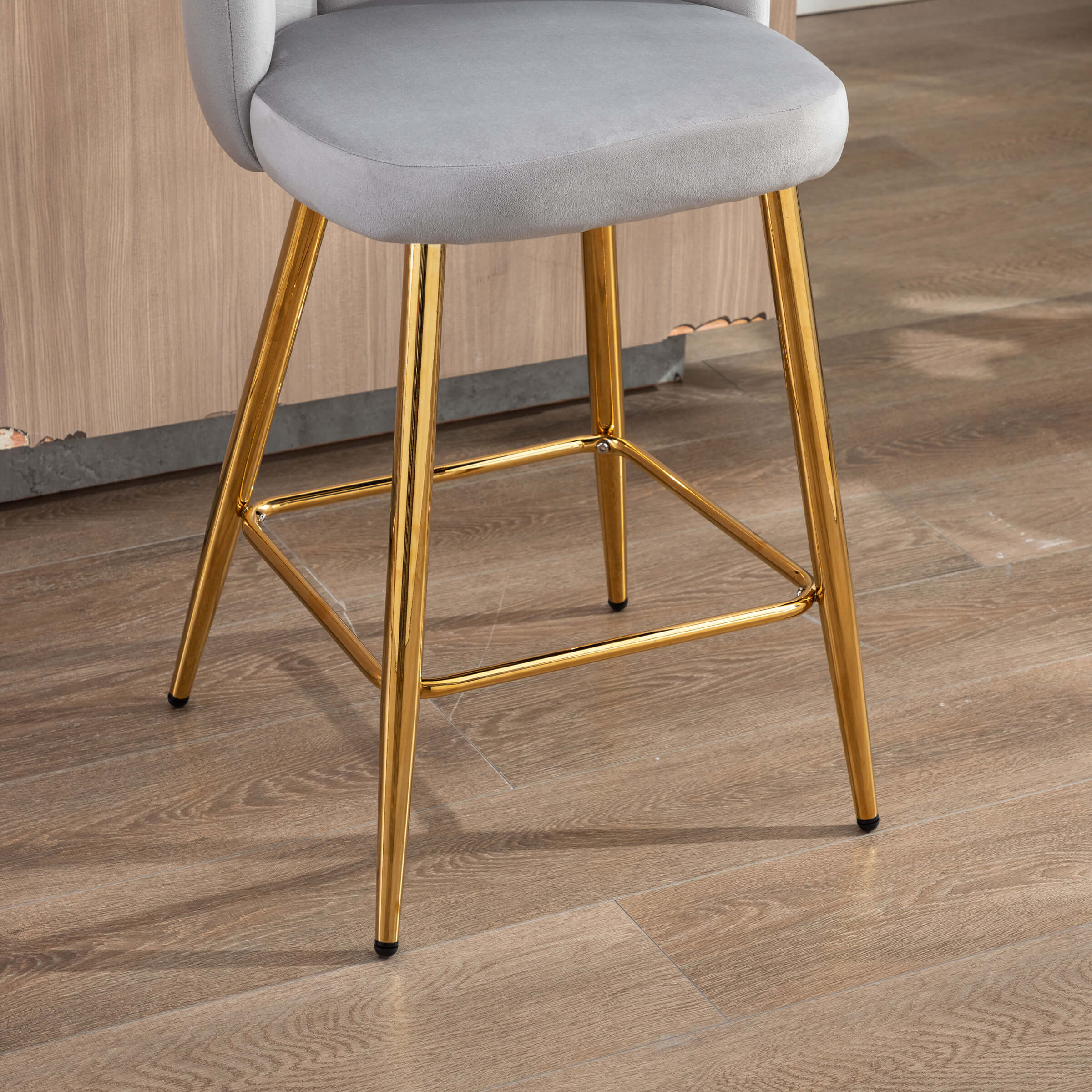 CHICAURA 26"H Counter Stools With Gold Metal Legs Set of 2 - 9029CS