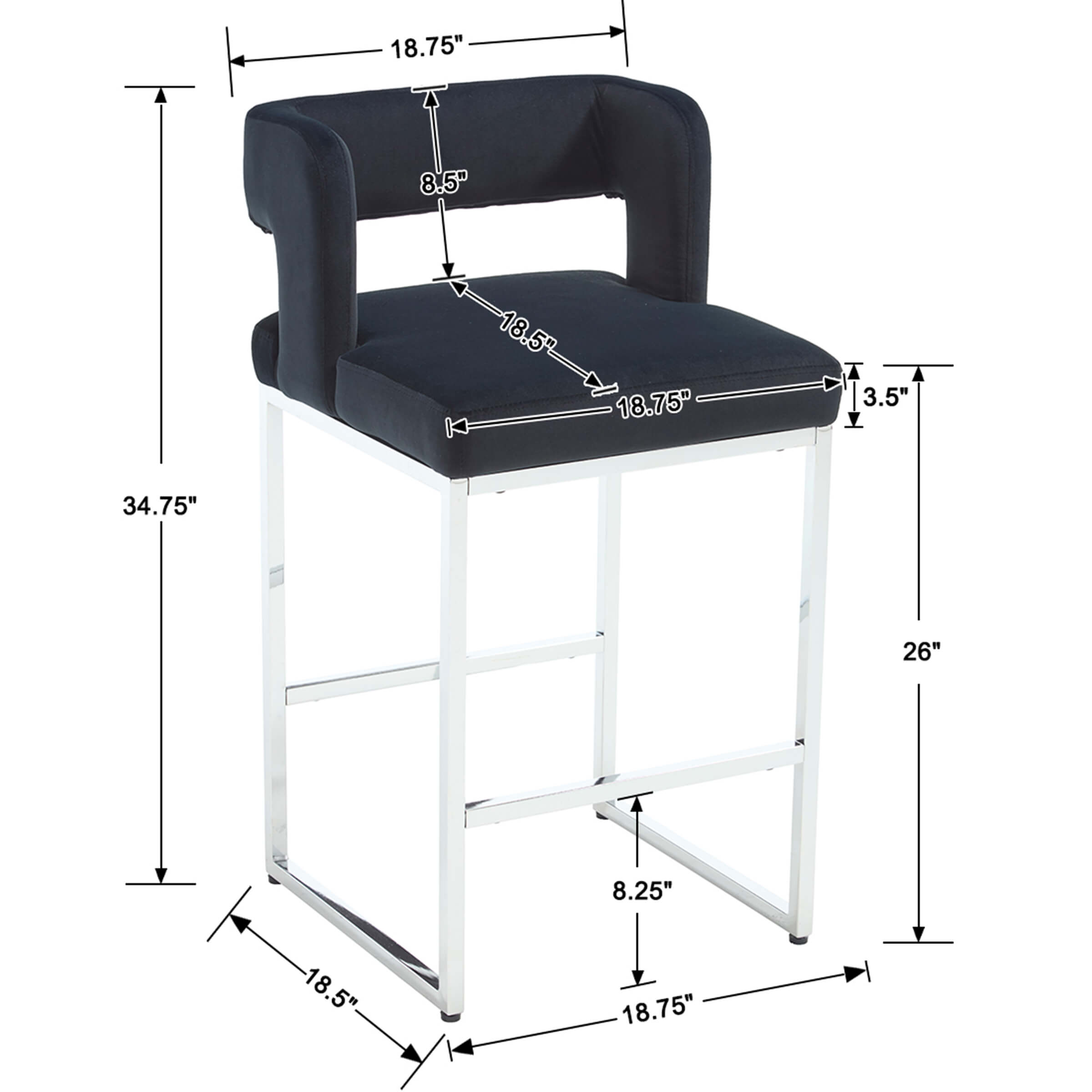 26”H Barrel Counter Stools Set of 2 - 31035CS