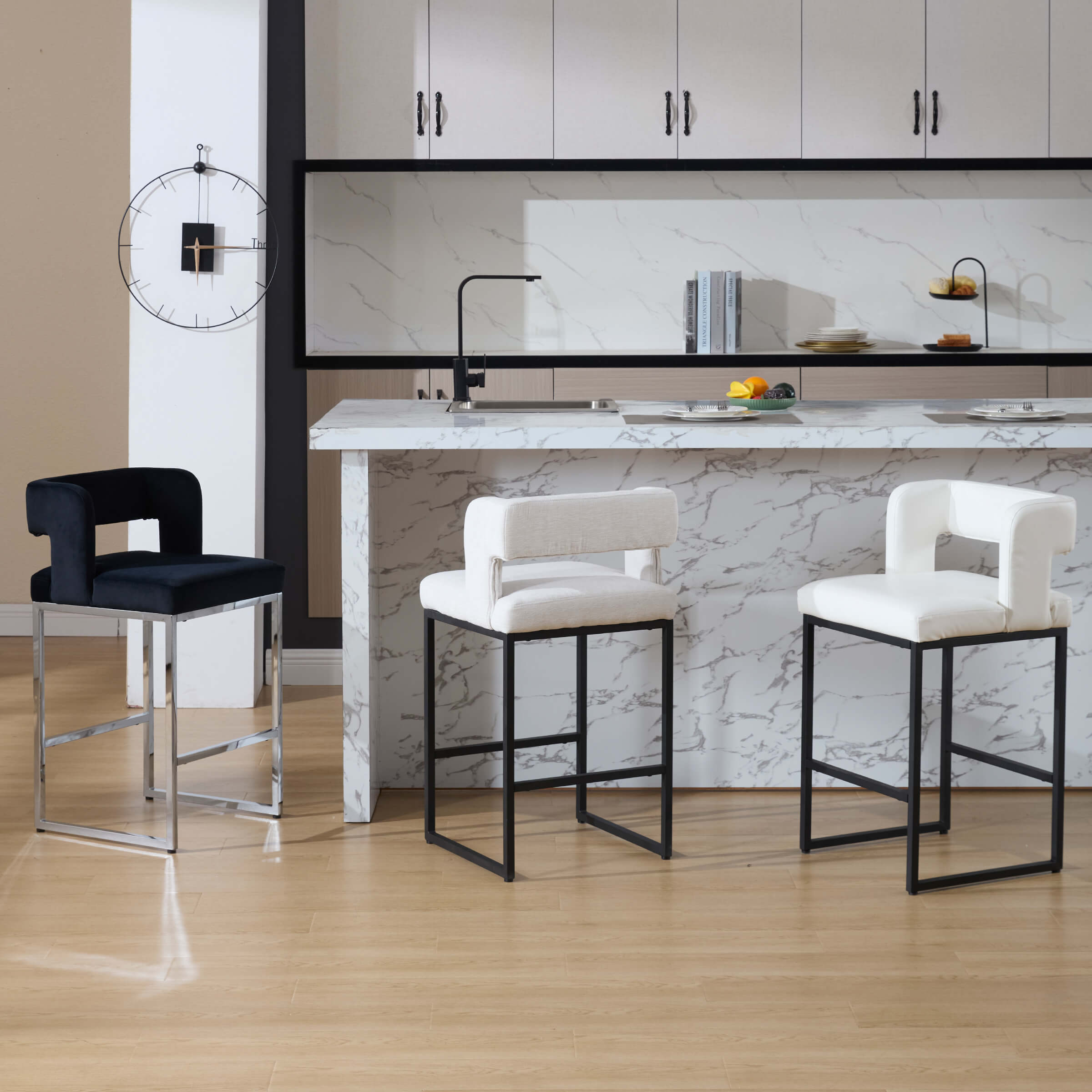 CHICAURA 26”H Barrel Counter Stools Set of 2 - 31035CS