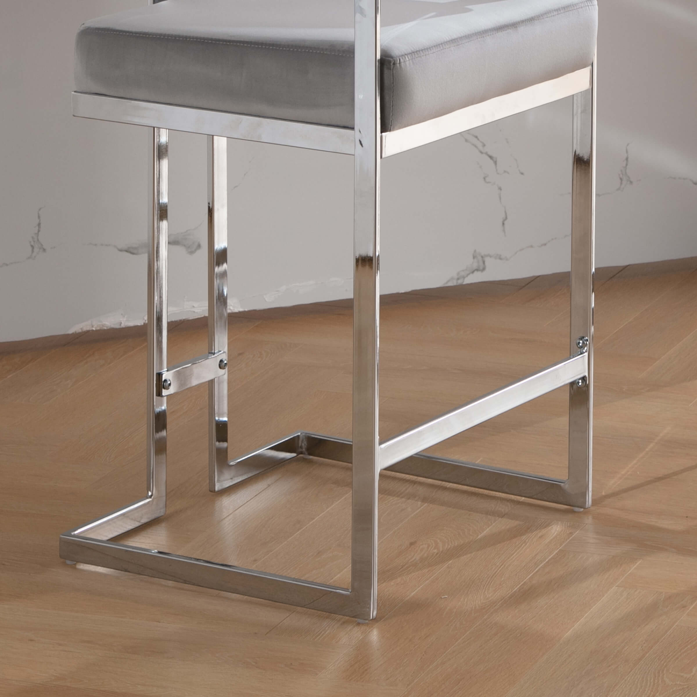 CHICAURA 26" Modern Metal Finish Counter Stools Set of 2 - 1010CS