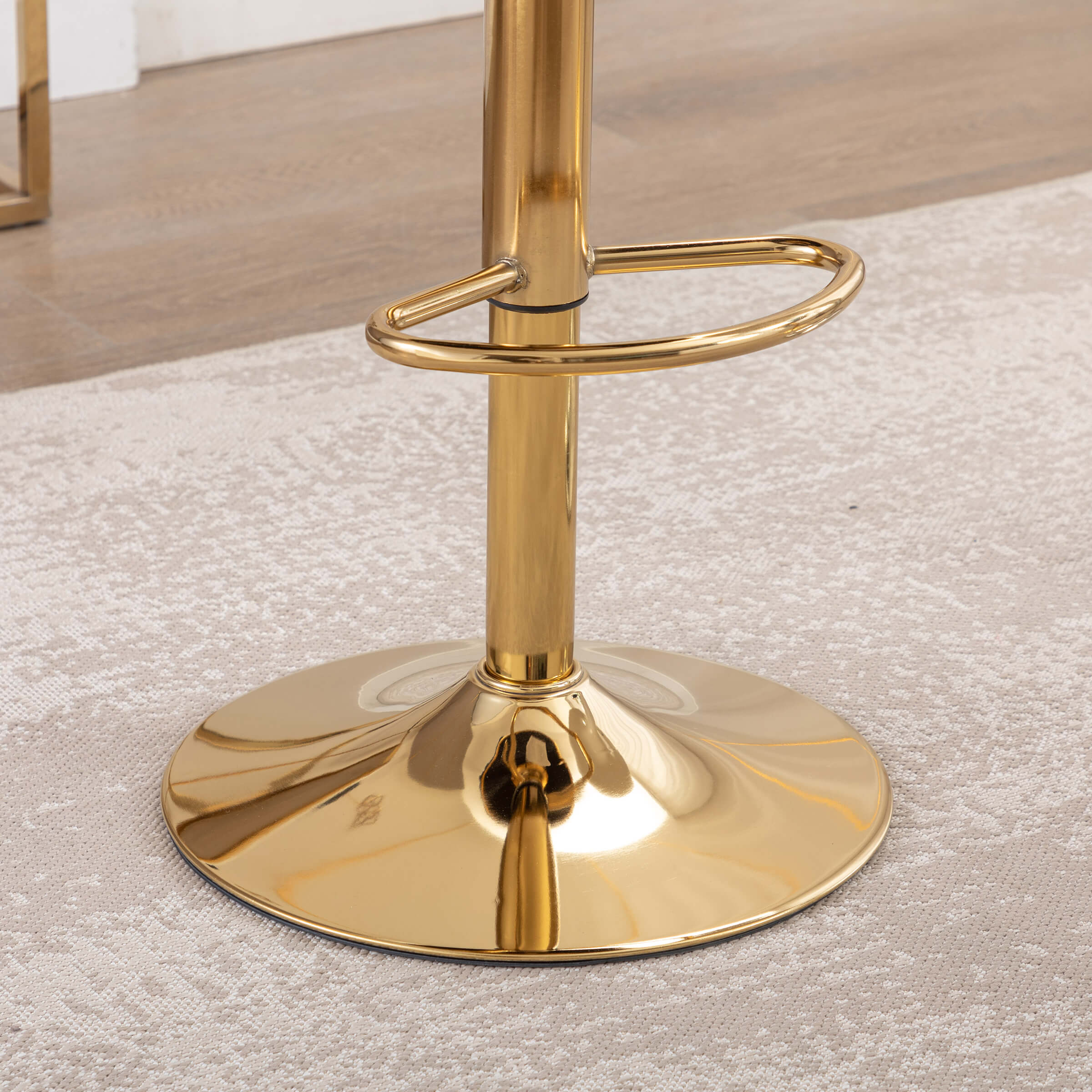 CHICAURA Swivel Adjustable Gold Woven Bar Stools Set of 2 - 6015AB