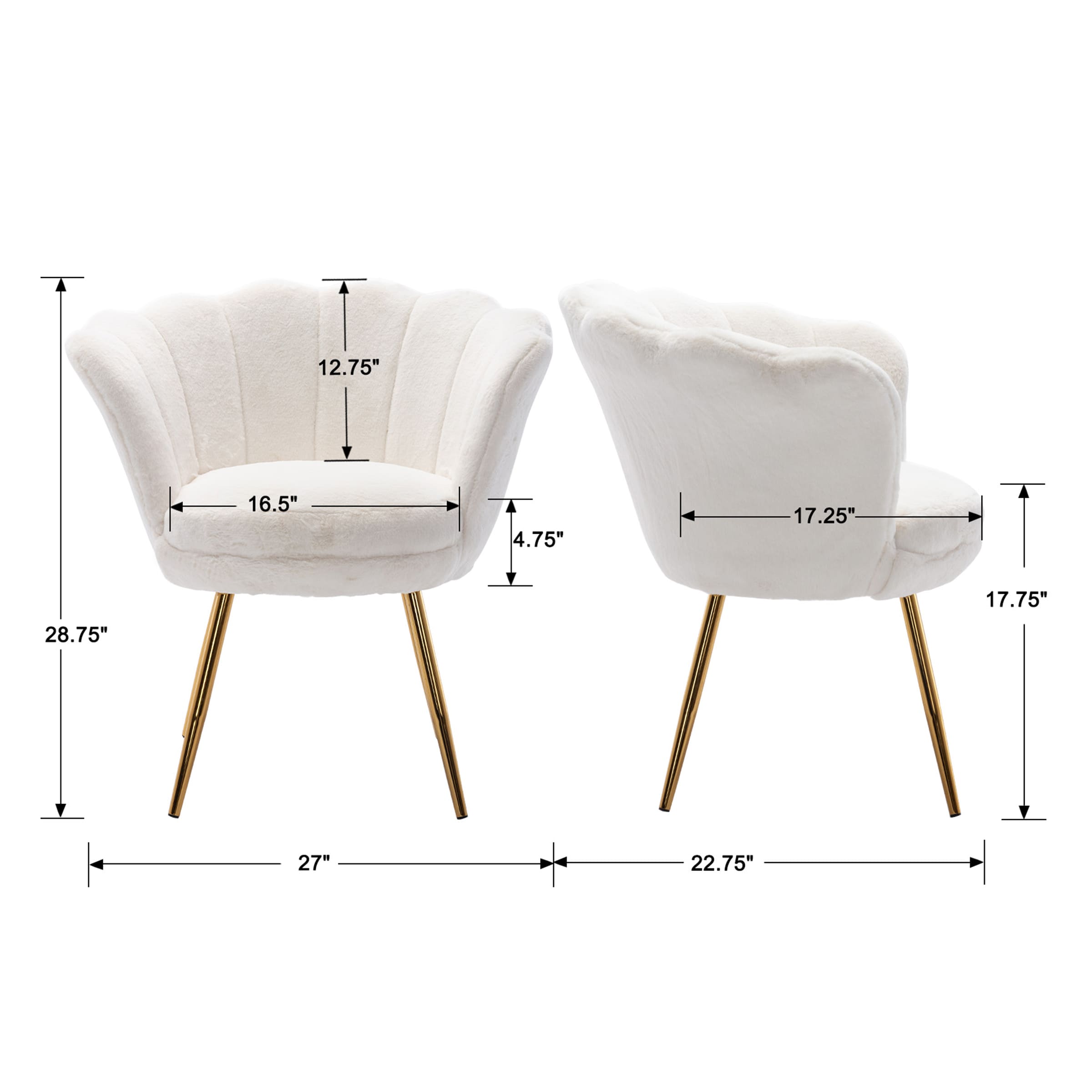 CHICAURA Modern Seashell Accent Chair 1 PCS - 1342AC