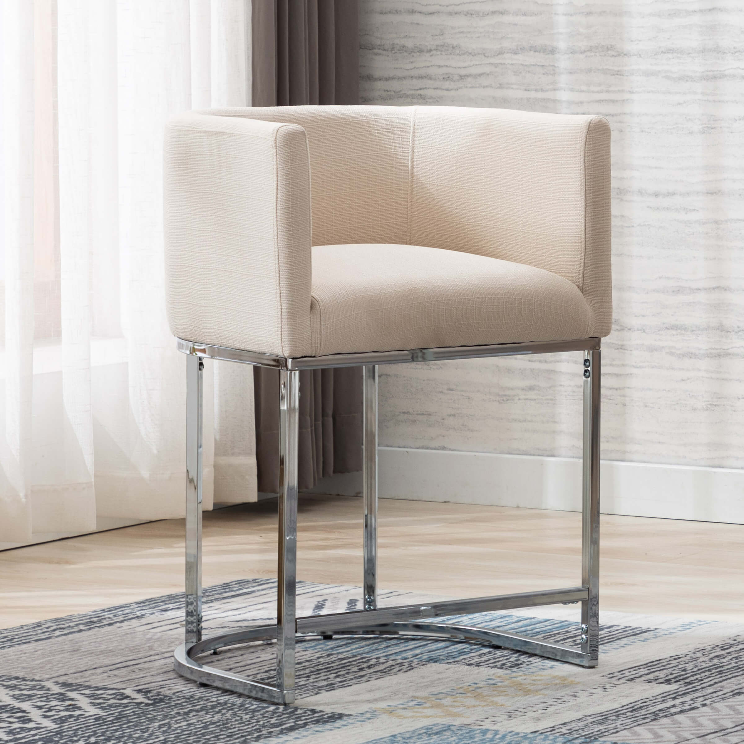 CHICAURA 24"H-32"H Metal Frame Counter Stool 1 PCS - 5690