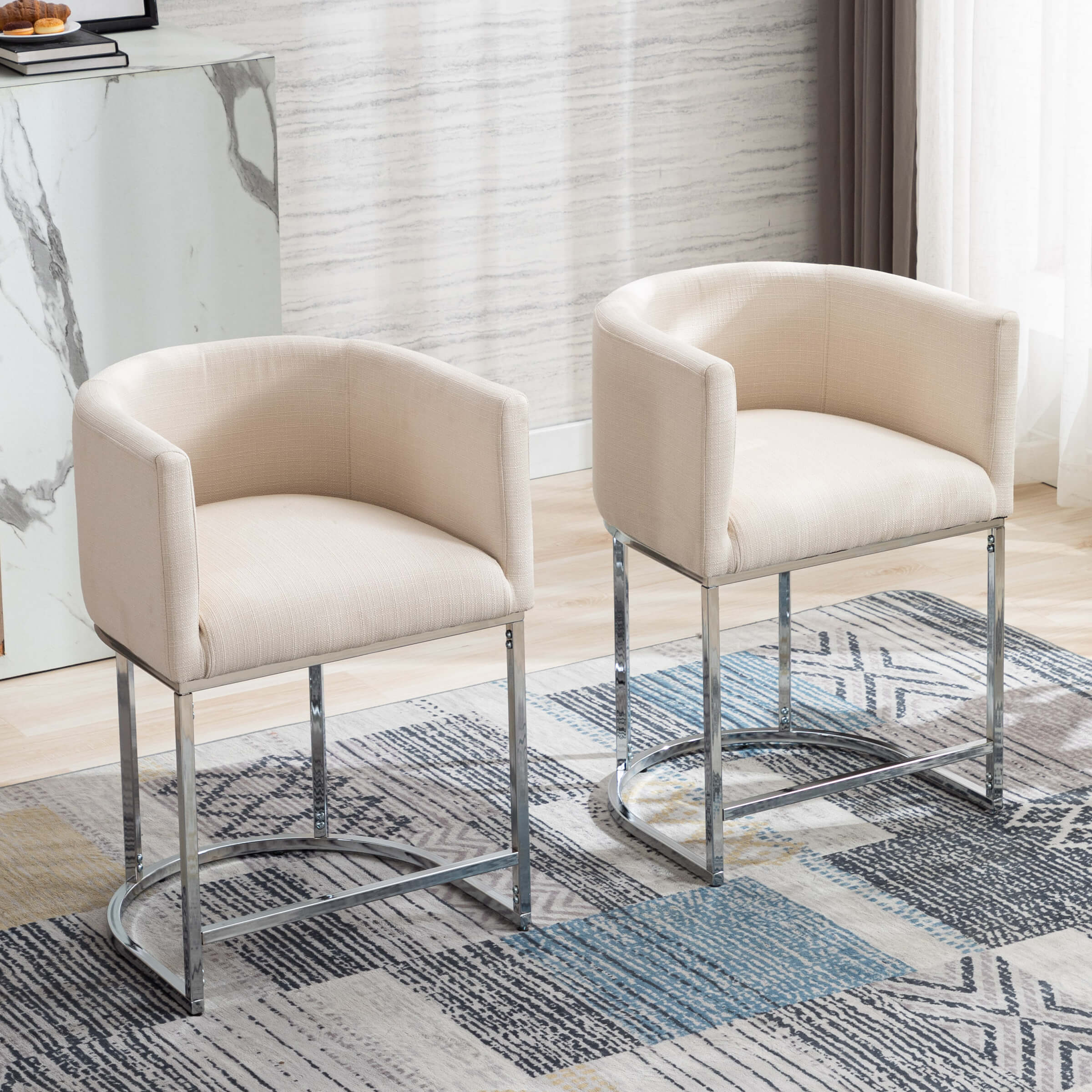 CHICAURA 24"H-32"H Metal Frame Counter Stool 1 PCS - 5690