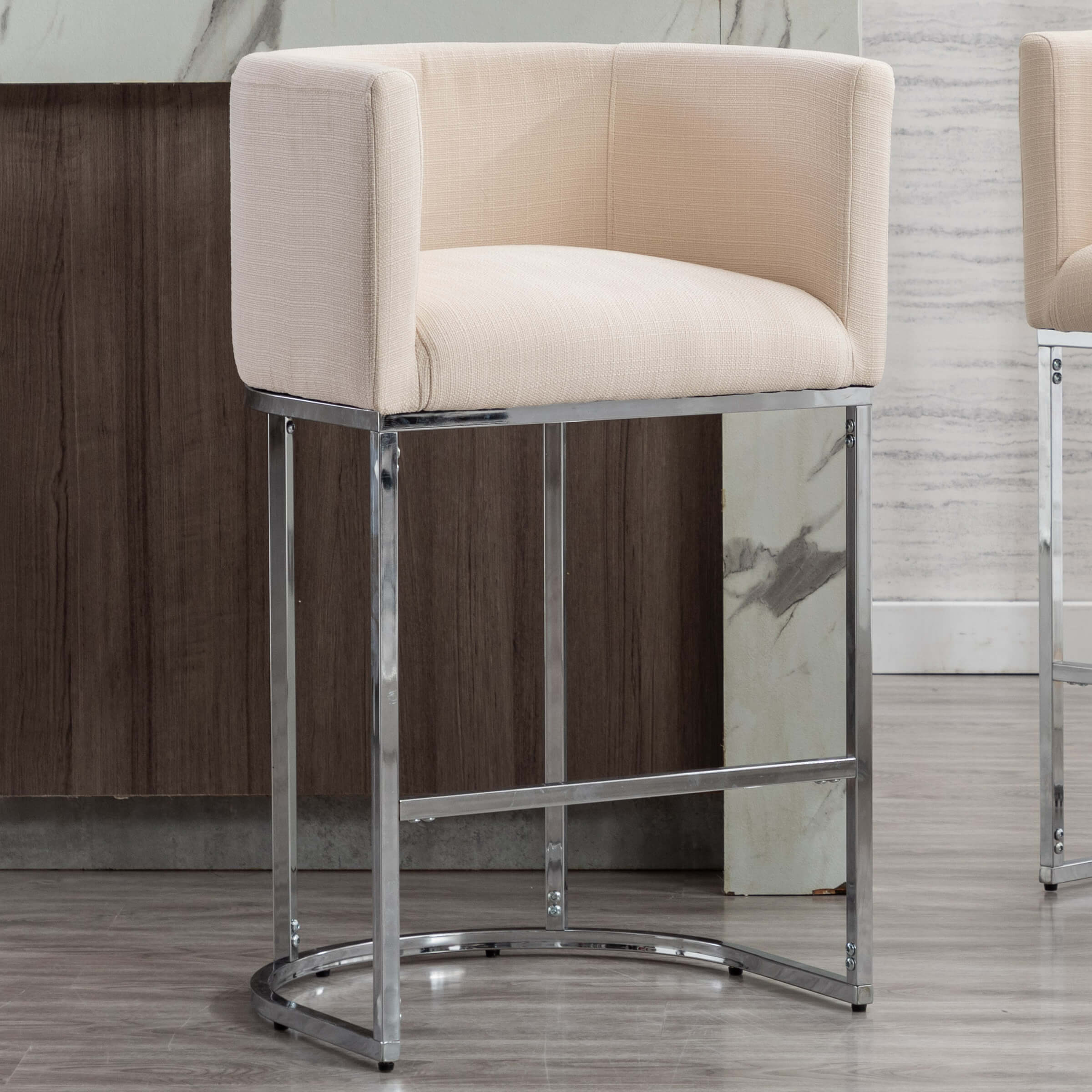 CHICAURA 24"H-32"H Metal Frame Counter Stool 1 PCS - 5690