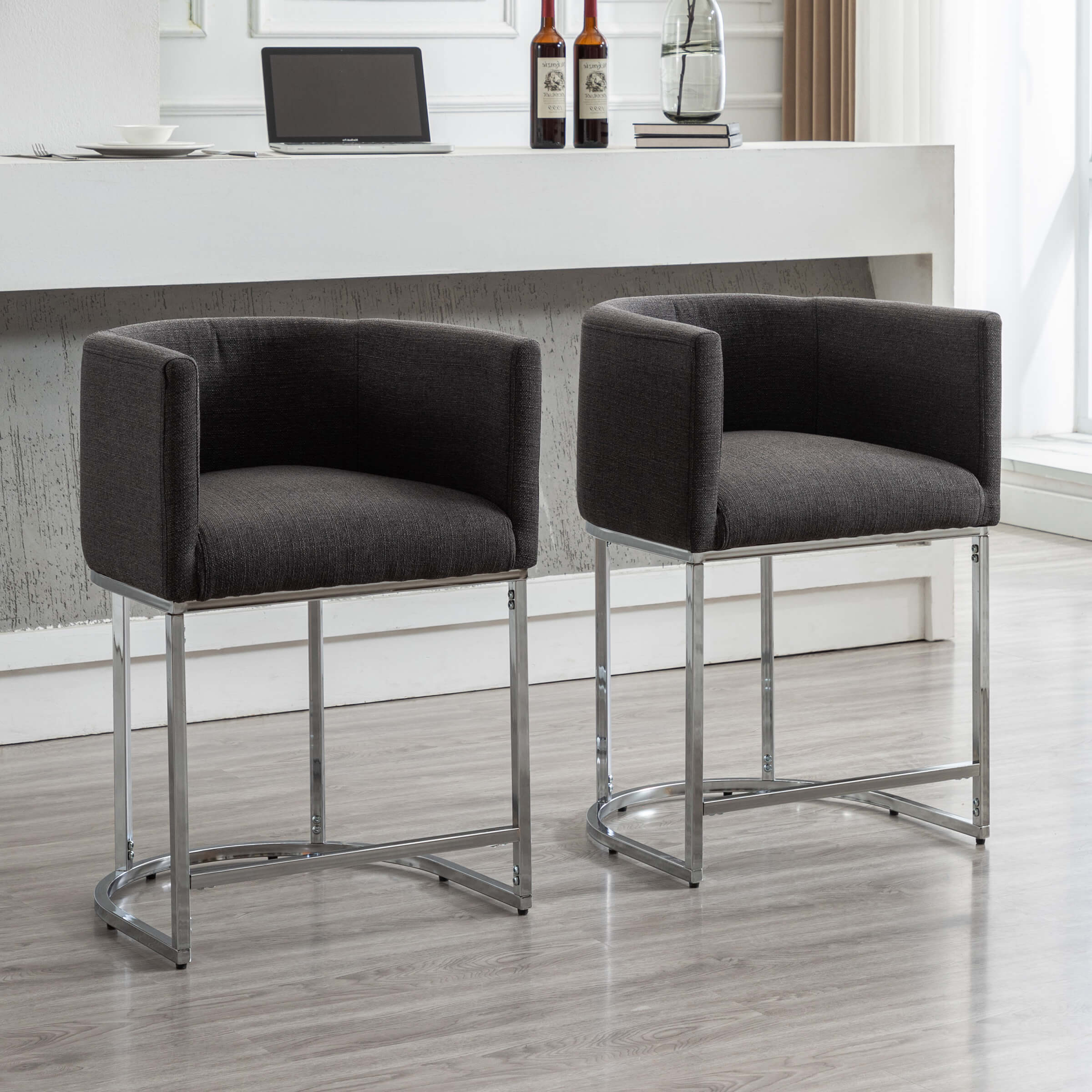 CHICAURA 24"H-32"H Metal Frame Counter Stool 1 PCS - 5690