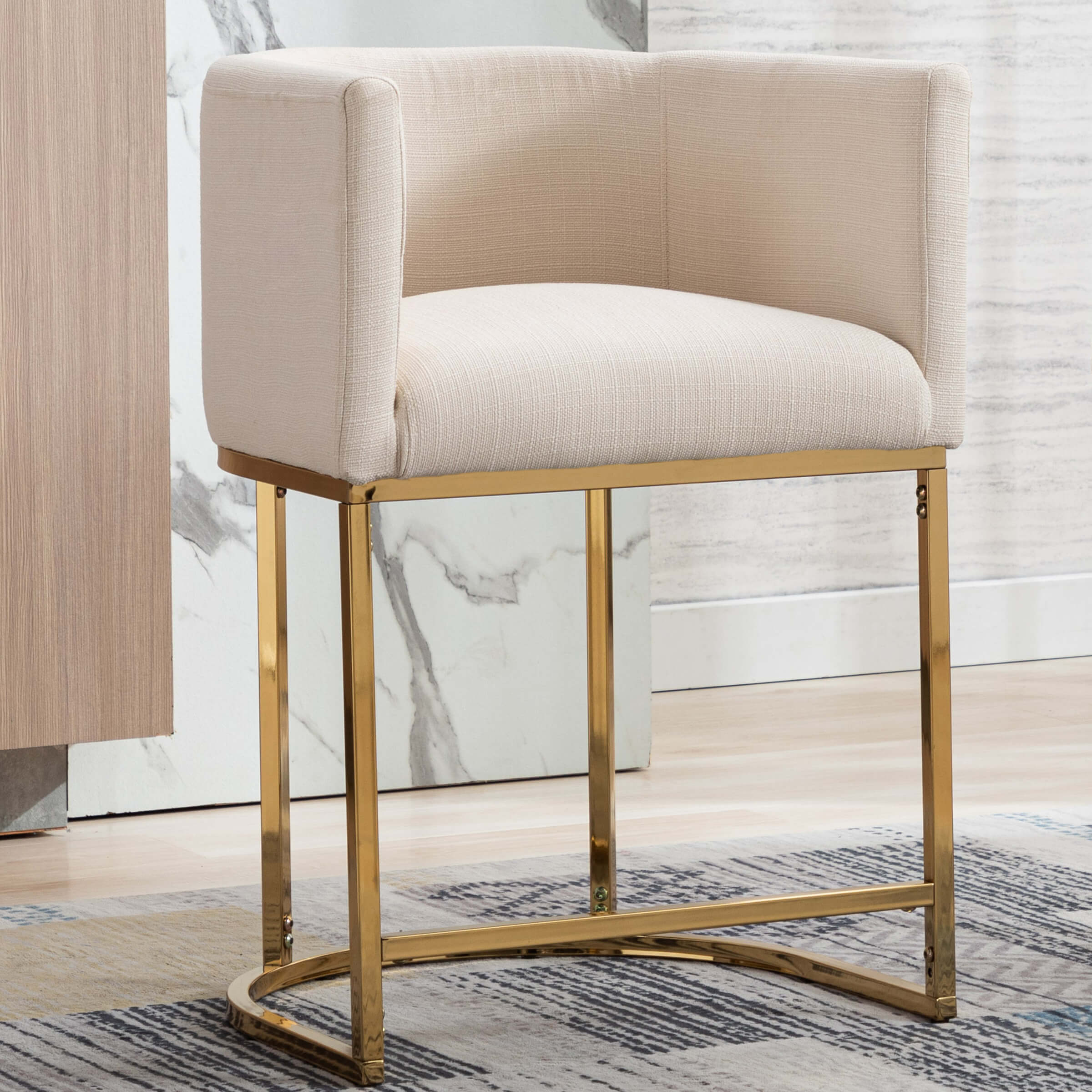 CHICAURA 24"H-32"H Metal Frame Counter Stool 1 PCS - 5690