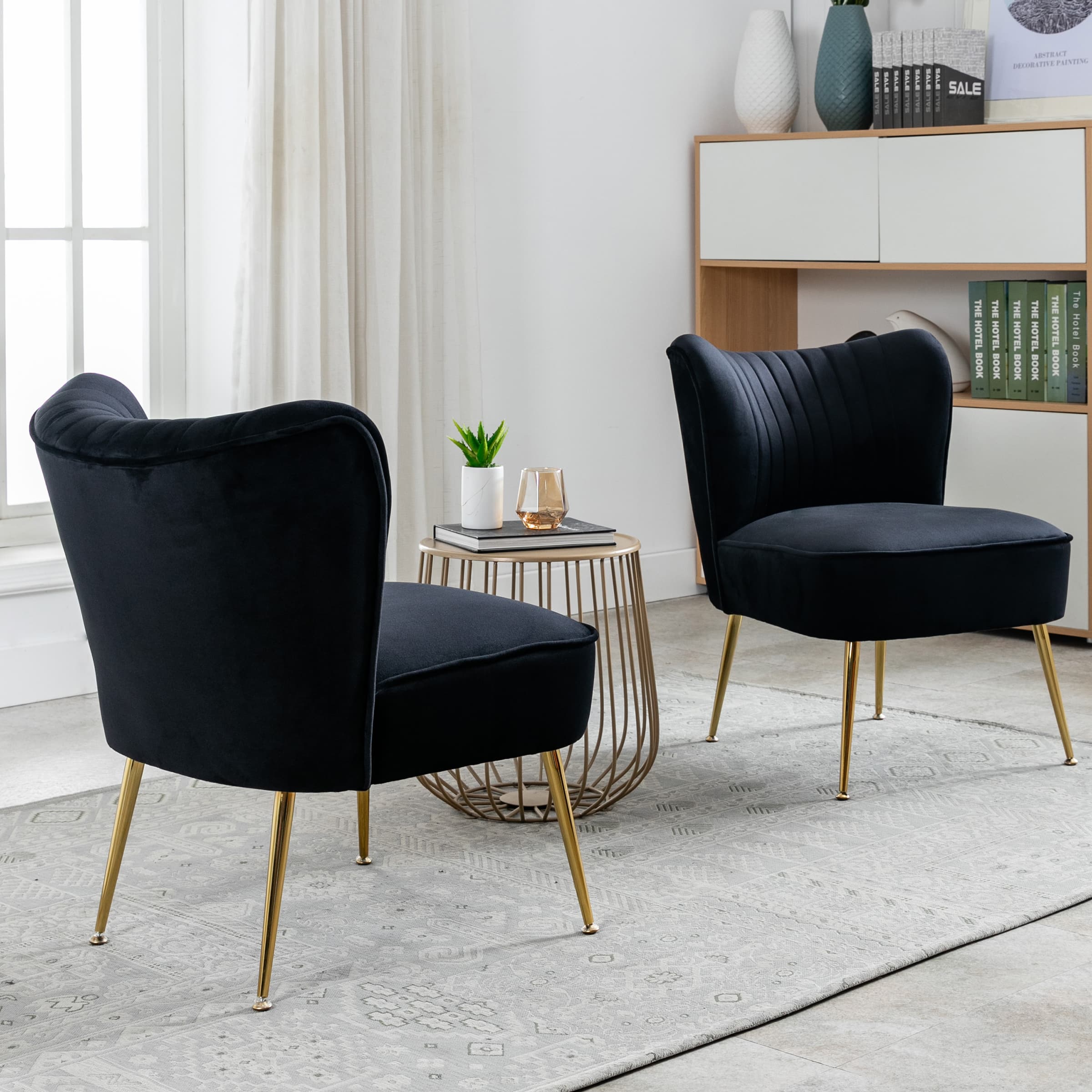 Mid Century Armless Accent Chairs Set of 2 - XXX6AC