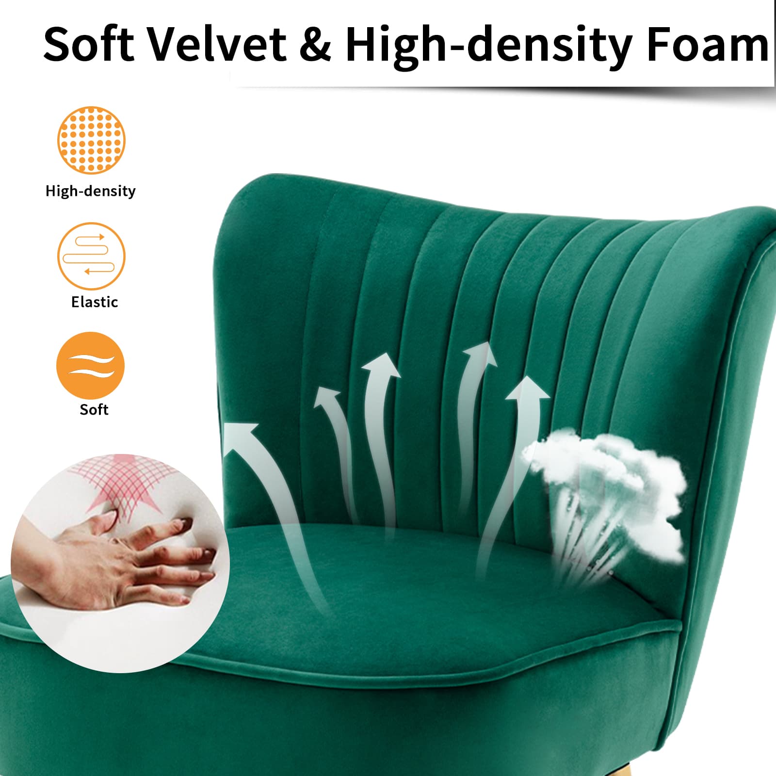 CHICAURA Mid Century Armless Accent Chairs Set of 2 - XXX6AC