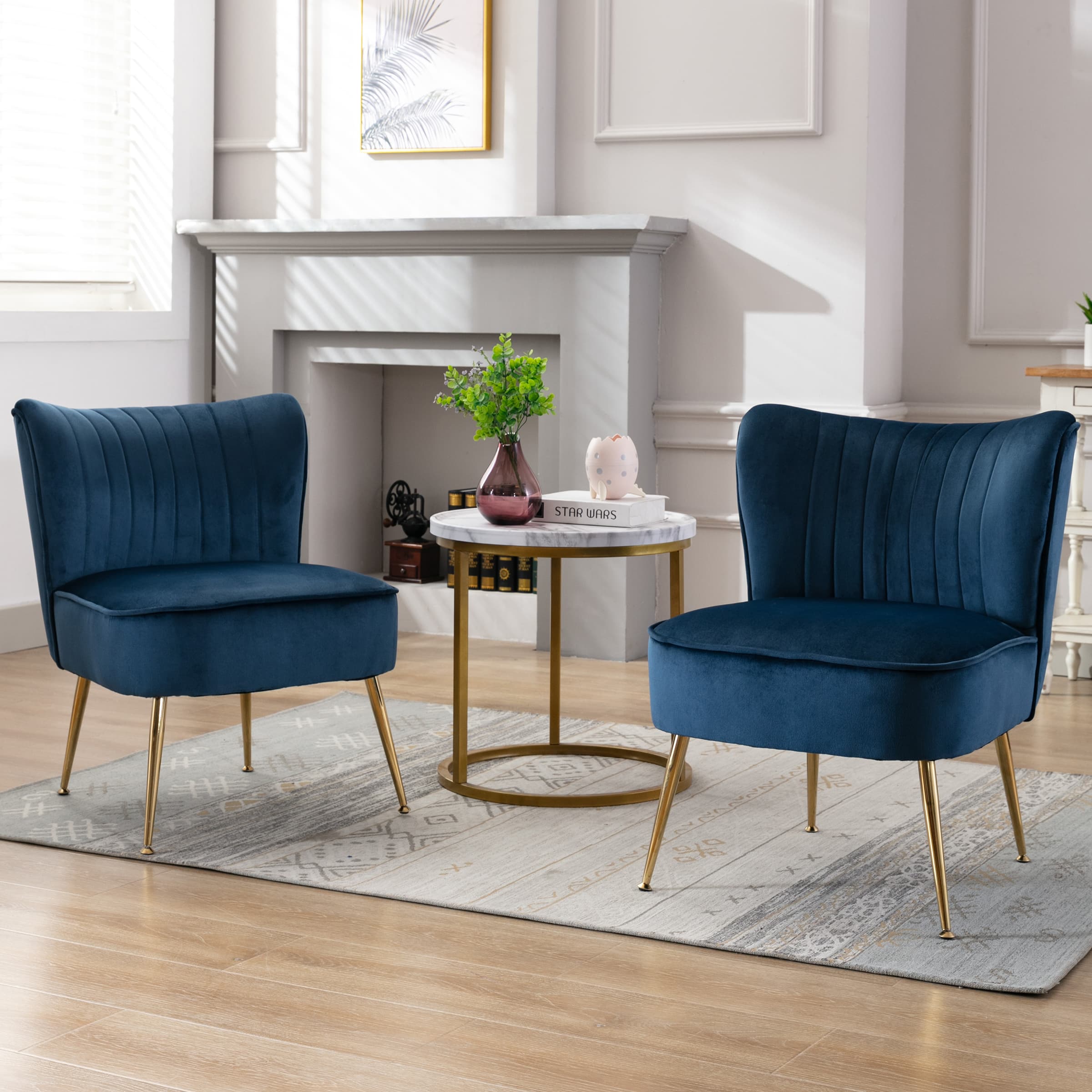 CHICAURA Mid Century Armless Accent Chairs Set of 2 - XXX6AC