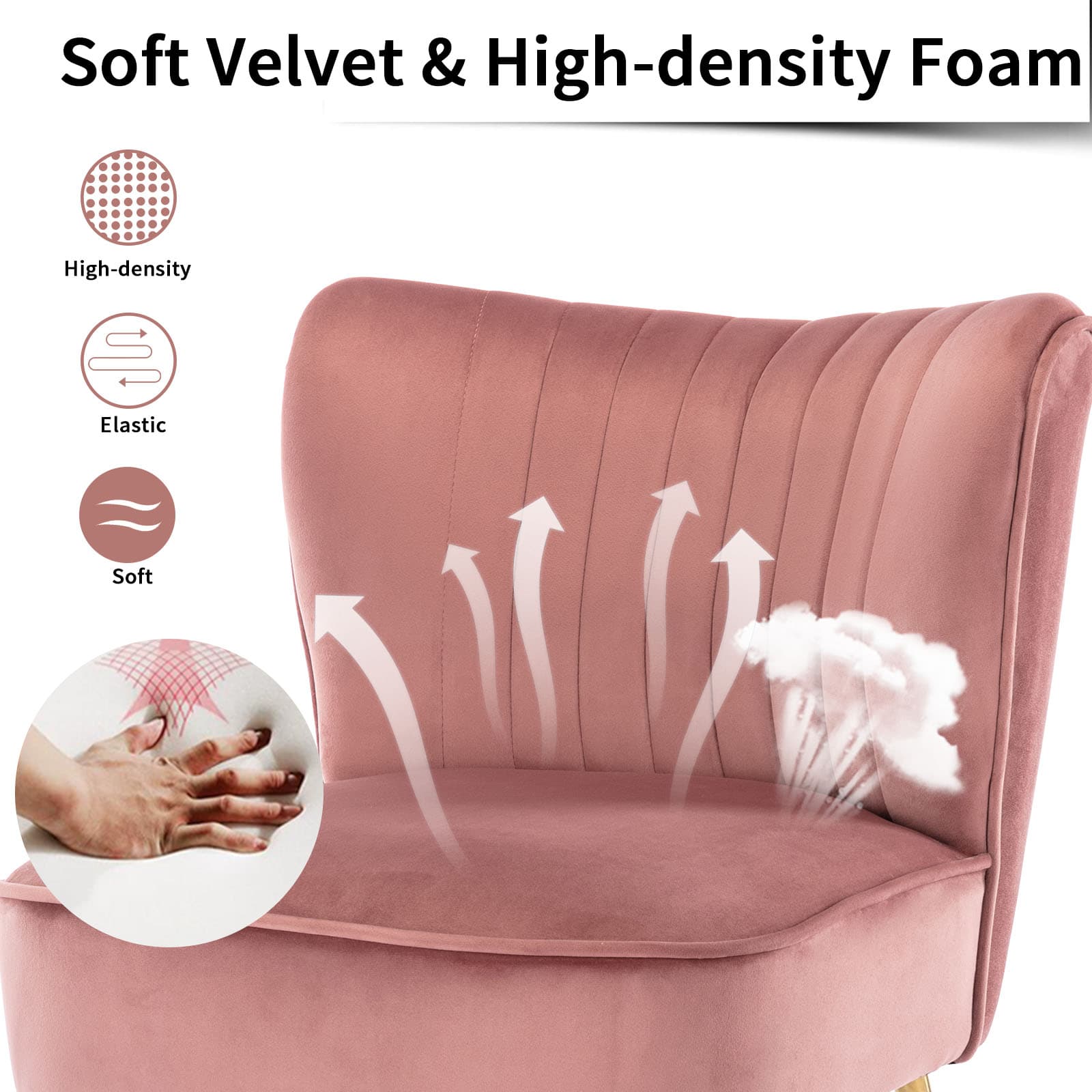 CHICAURA Mid Century Armless Accent Chairs Set of 2 - XXX6AC