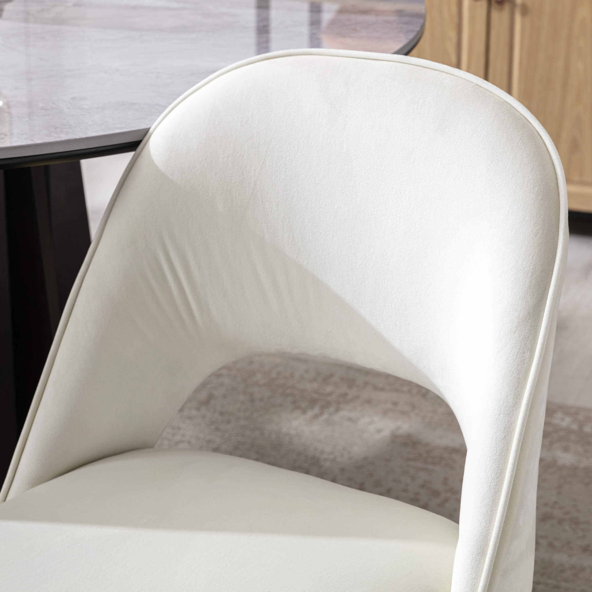 CHICAURA Modern Cut-Out Armless Dining Chairs Set of 2 - 3058DC