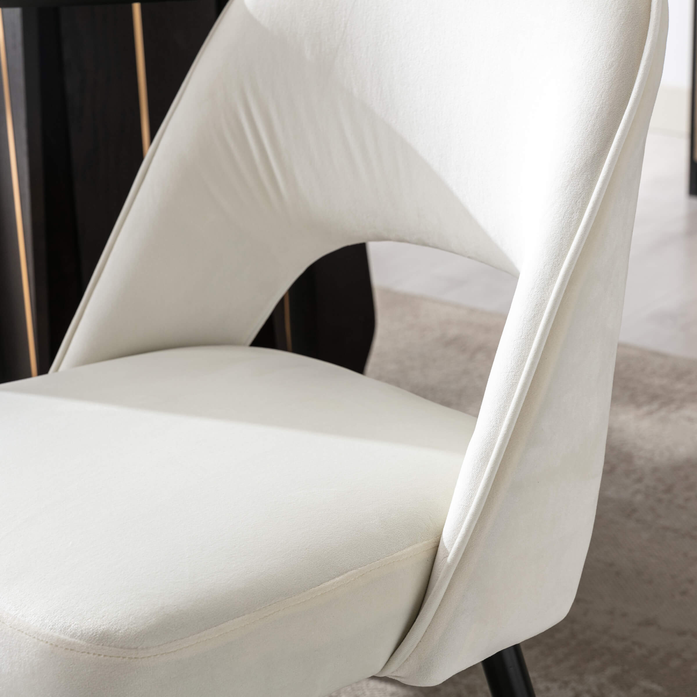 CHICAURA Modern Cut-Out Armless Dining Chairs Set of 2 - 3058DC