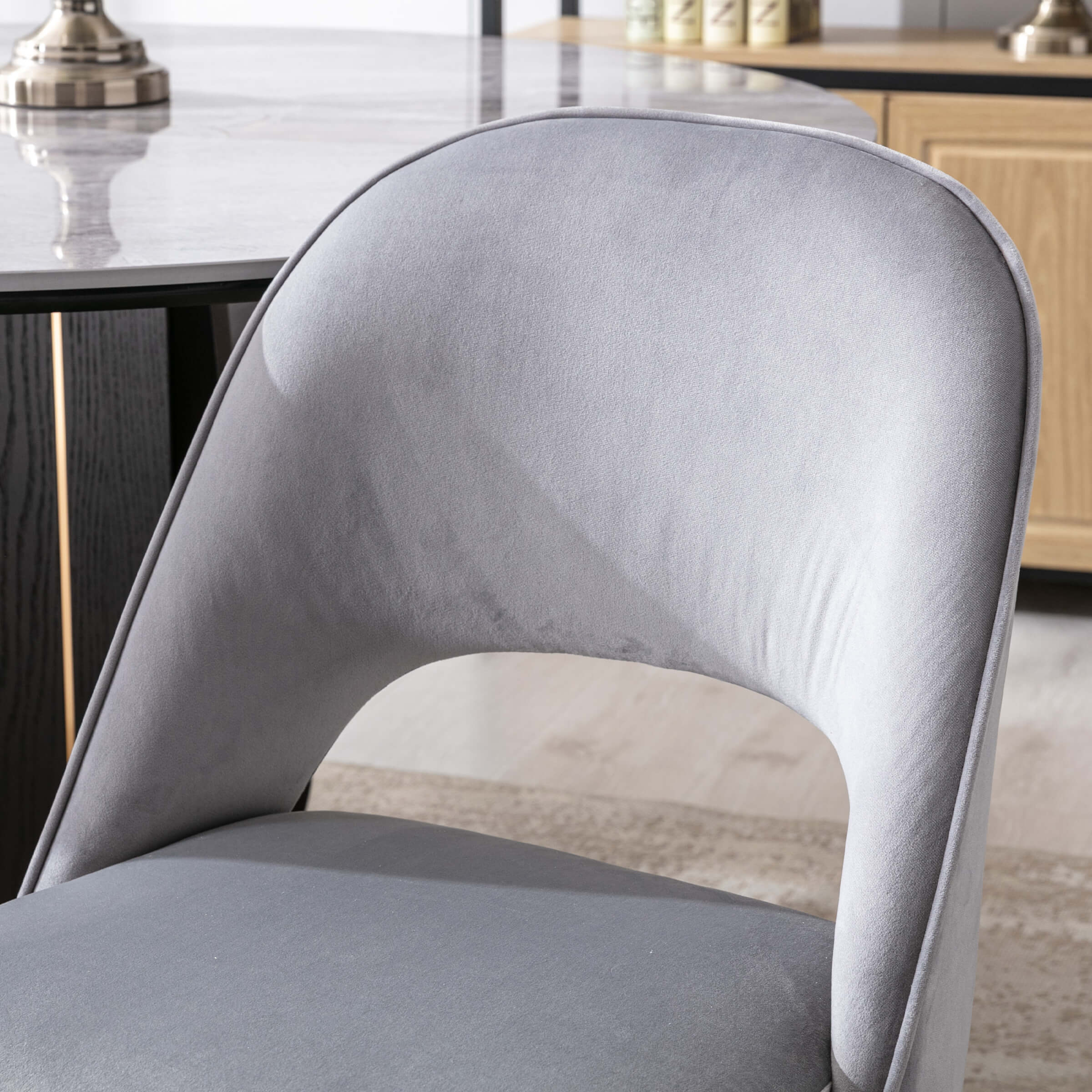 CHICAURA Modern Cut-Out Armless Dining Chairs Set of 2 - 3058DC