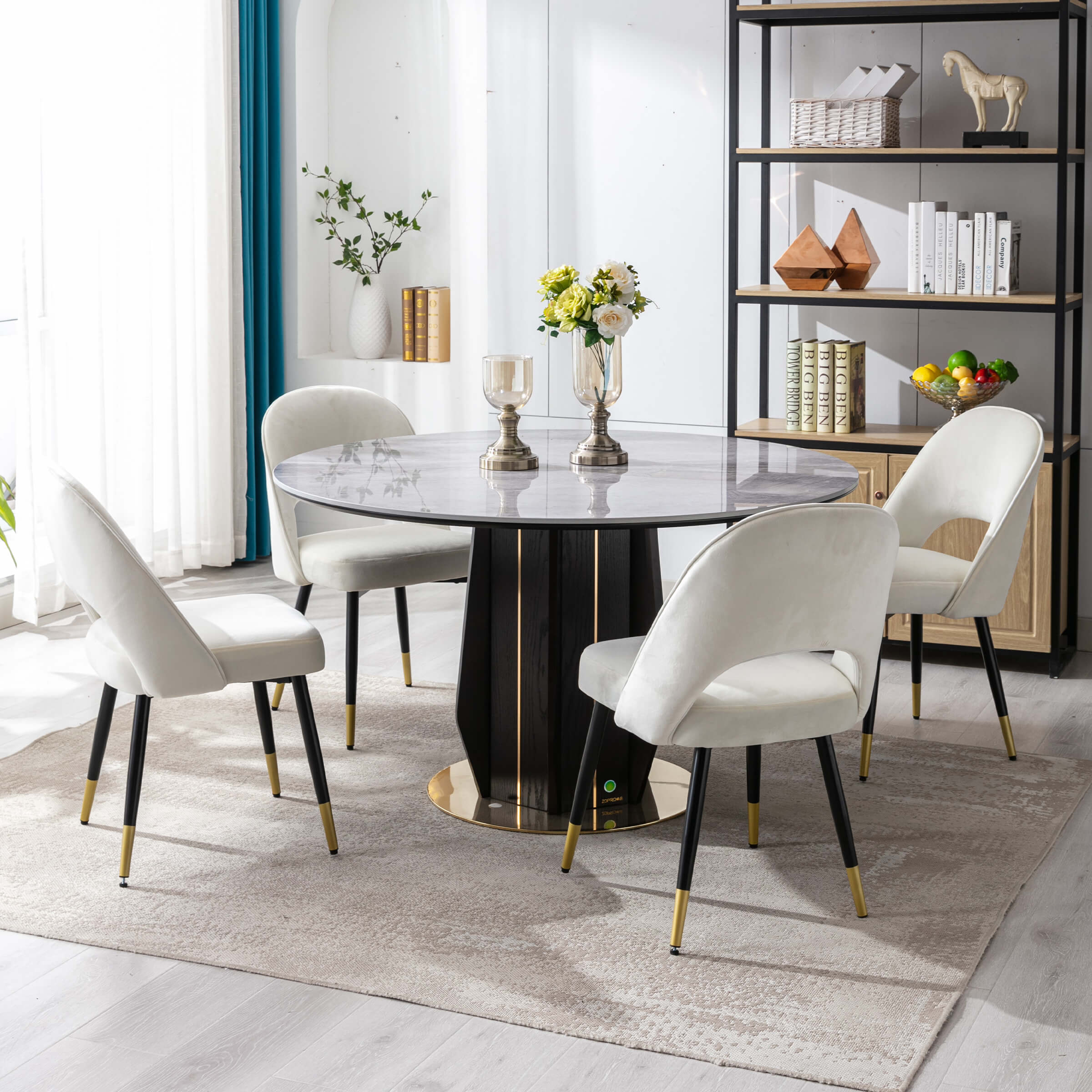 CHICAURA Modern Cut-Out Armless Dining Chairs Set of 2 - 3058DC