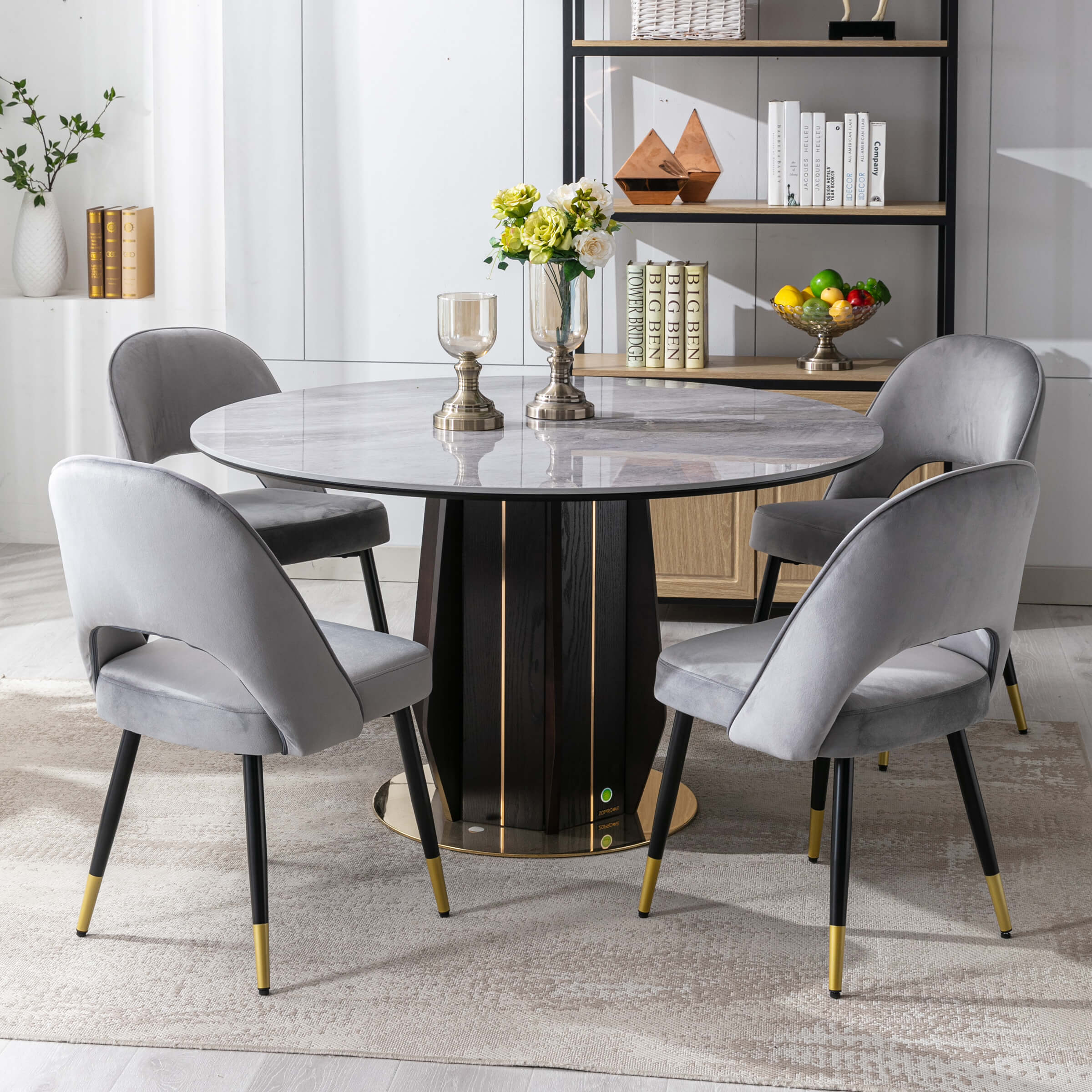 CHICAURA Modern Cut-Out Armless Dining Chairs Set of 2 - 3058DC