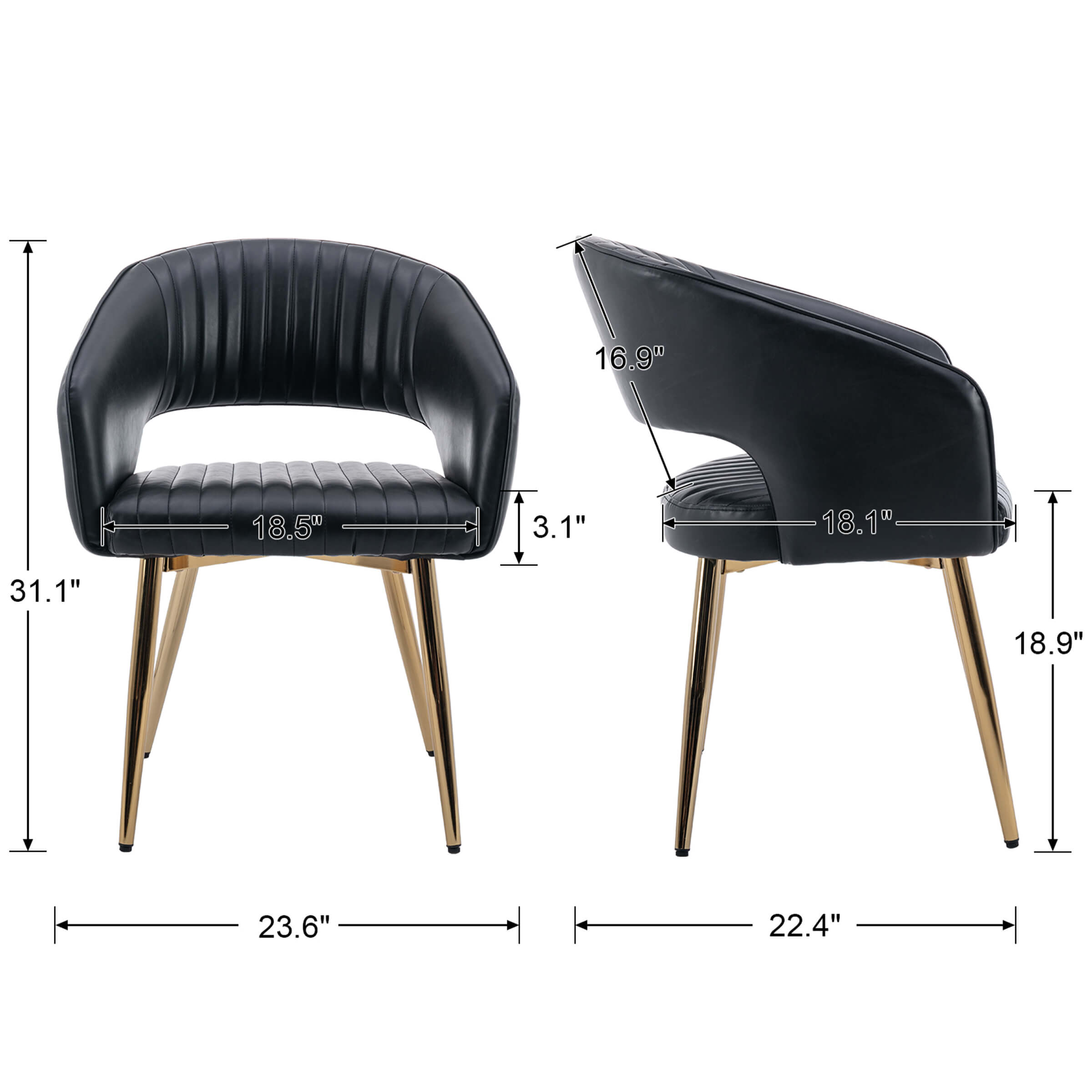 CHICAURA Modern Dining Chairs Set of 2 - 3059DC