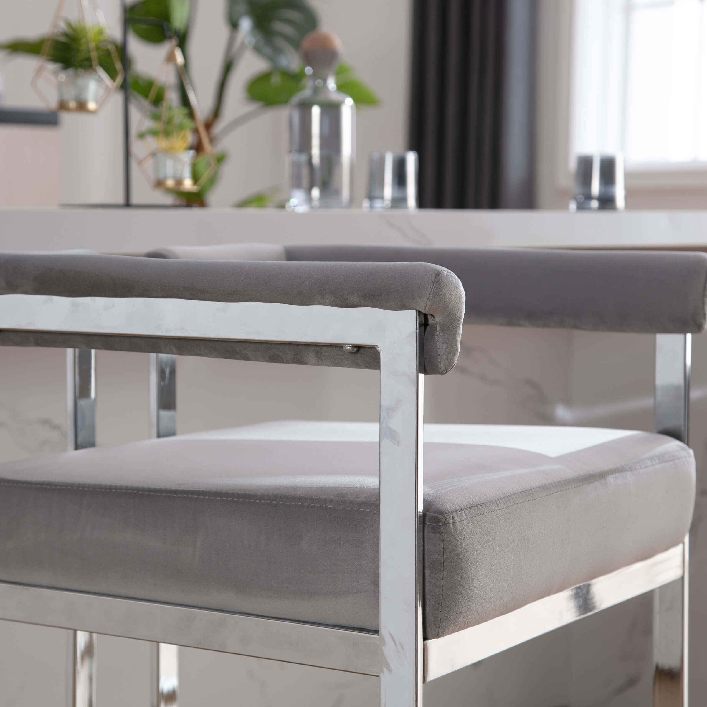 CHICAURA 26" Modern Metal Finish Counter Stools Set of 2 - 1010CS