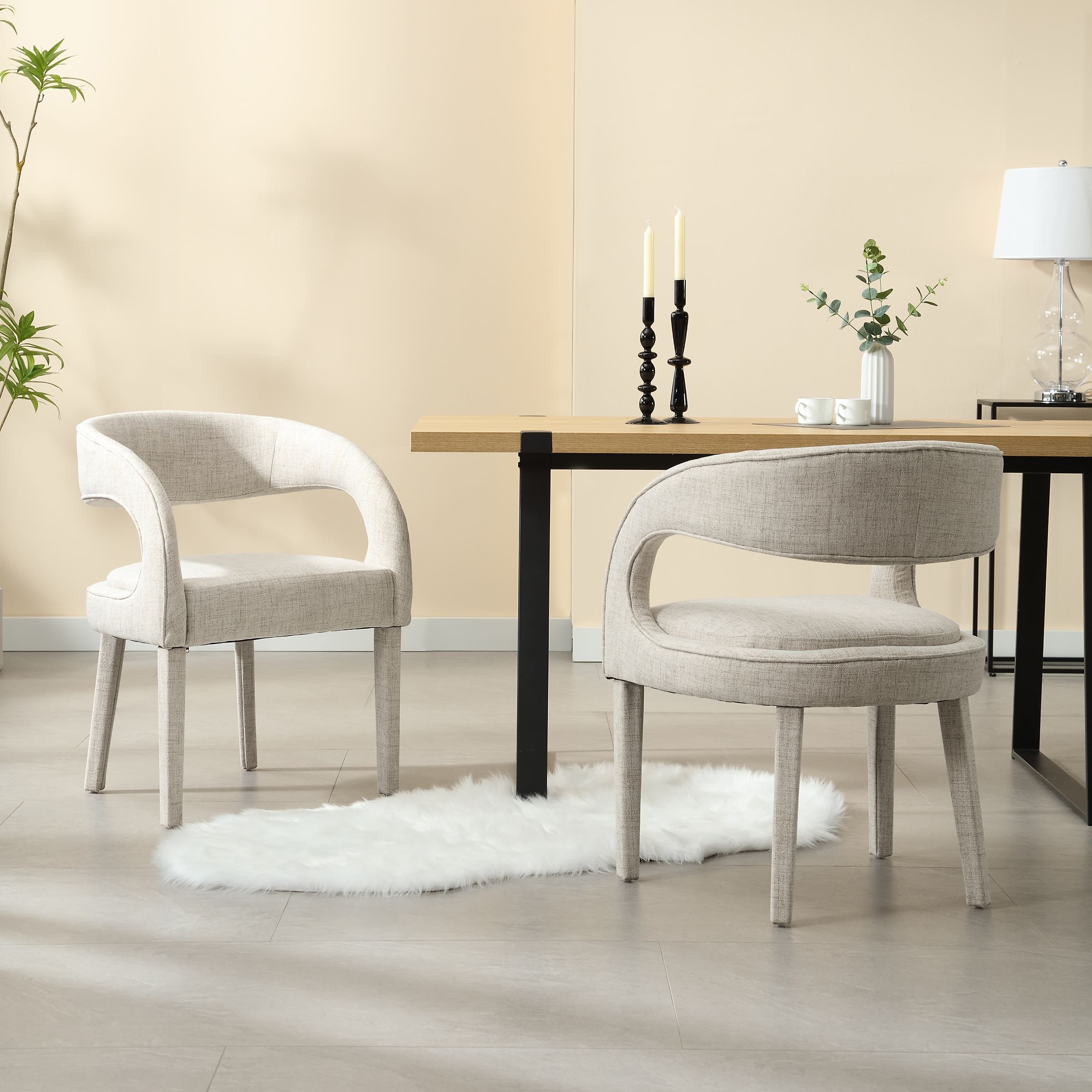 CHICAURA Modern Sloped Arms Chairs Set of 2 - 1944DC