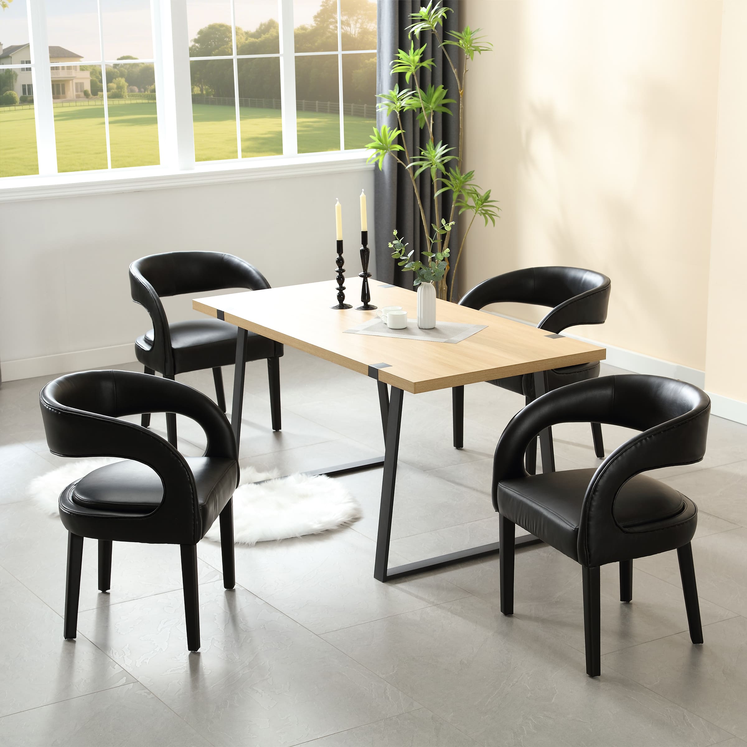 CHICAURA Modern Sloped Arms Chairs Set of 2 - 1944DC