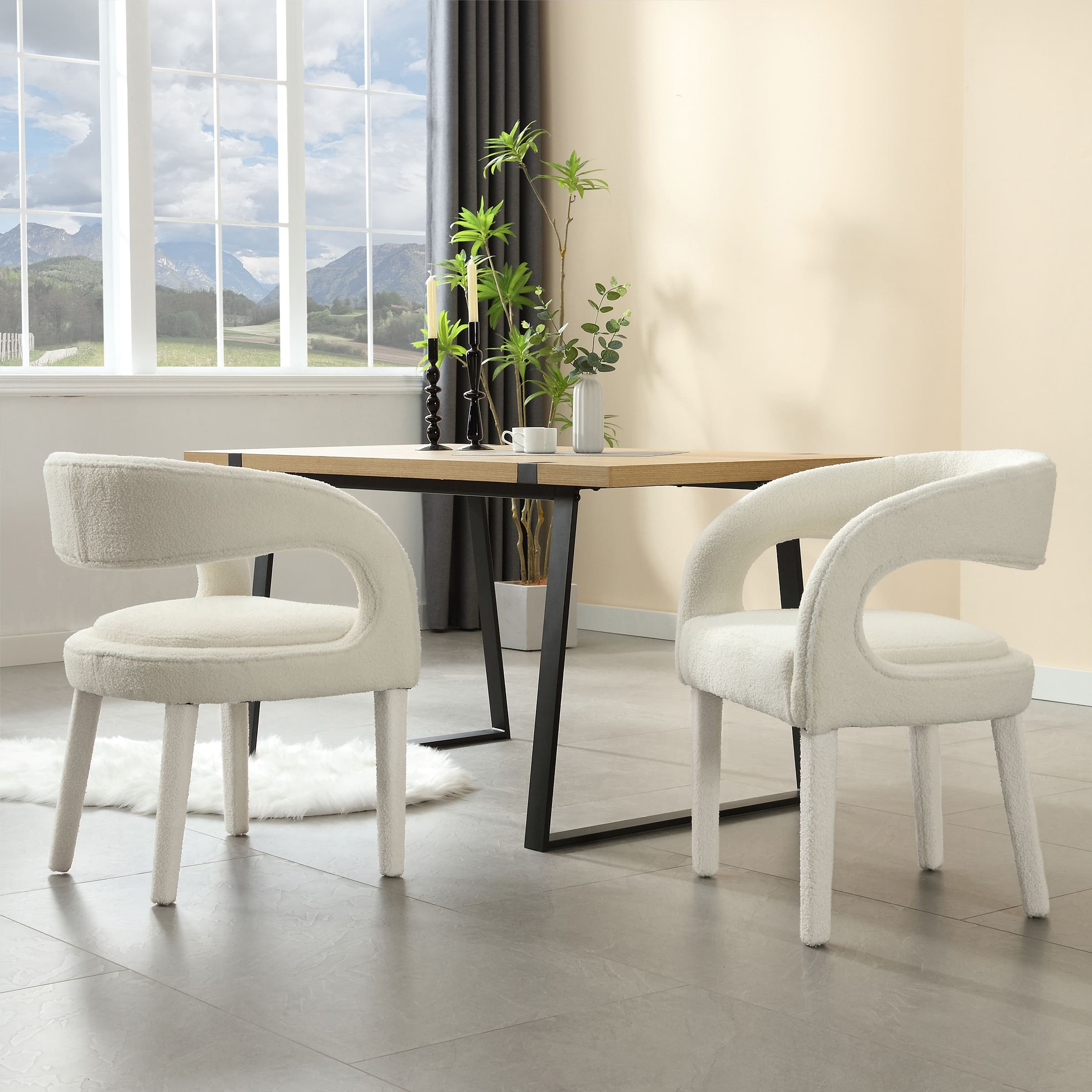 CHICAURA Modern Sloped Arms Chairs Set of 2 - 1944DC