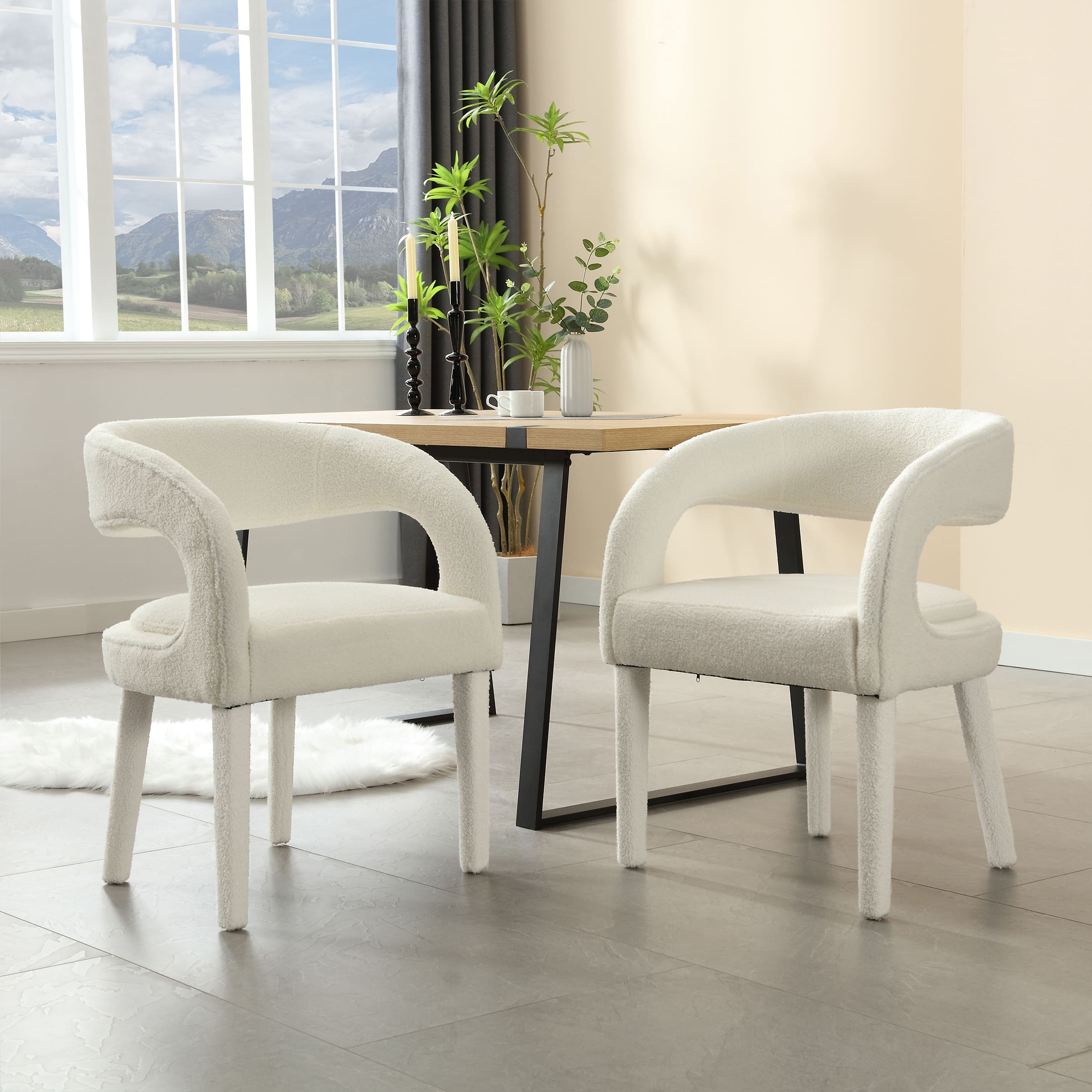 CHICAURA Modern Sloped Arms Chairs Set of 2 - 1944DC