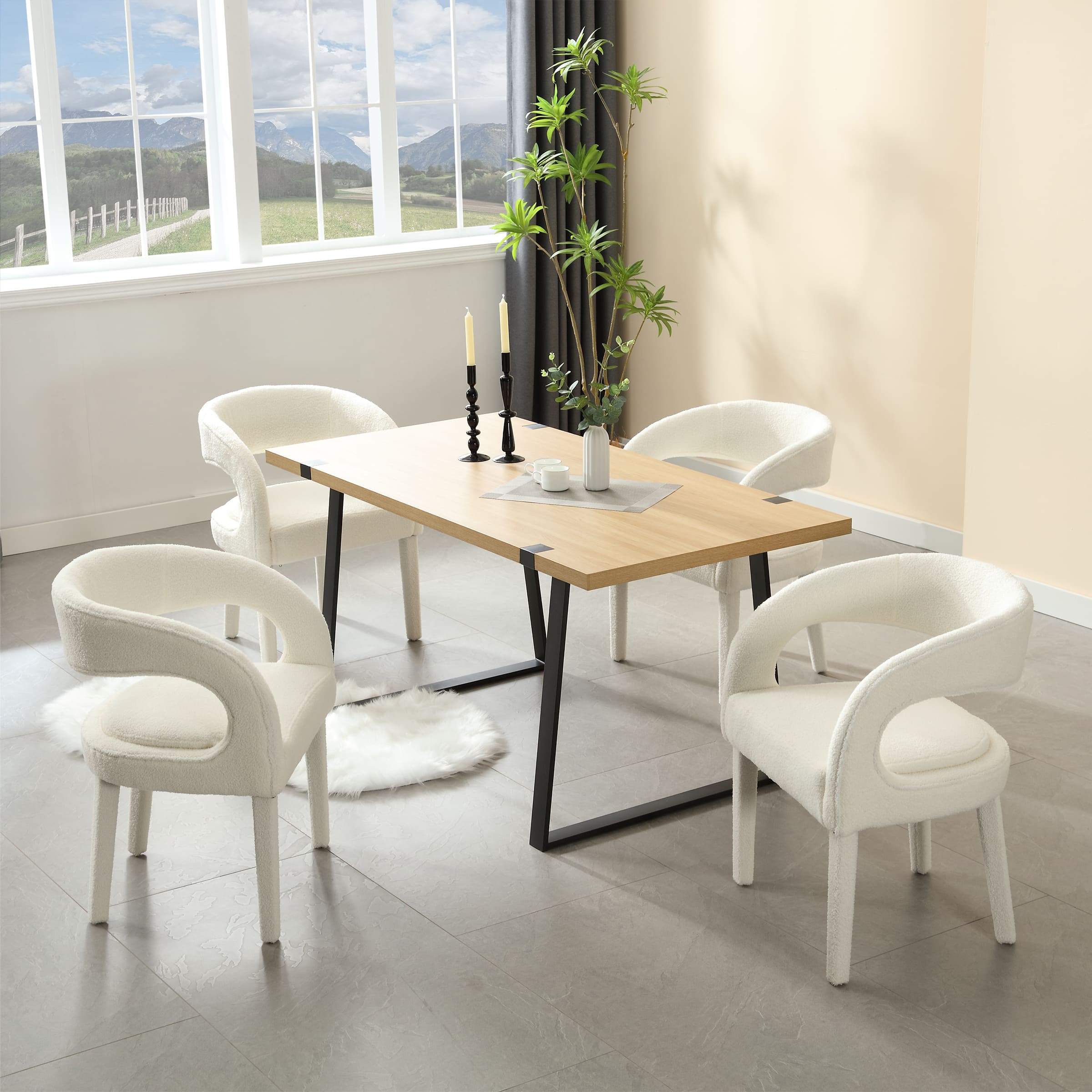 CHICAURA Modern Sloped Arms Chairs Set of 2 - 1944DC