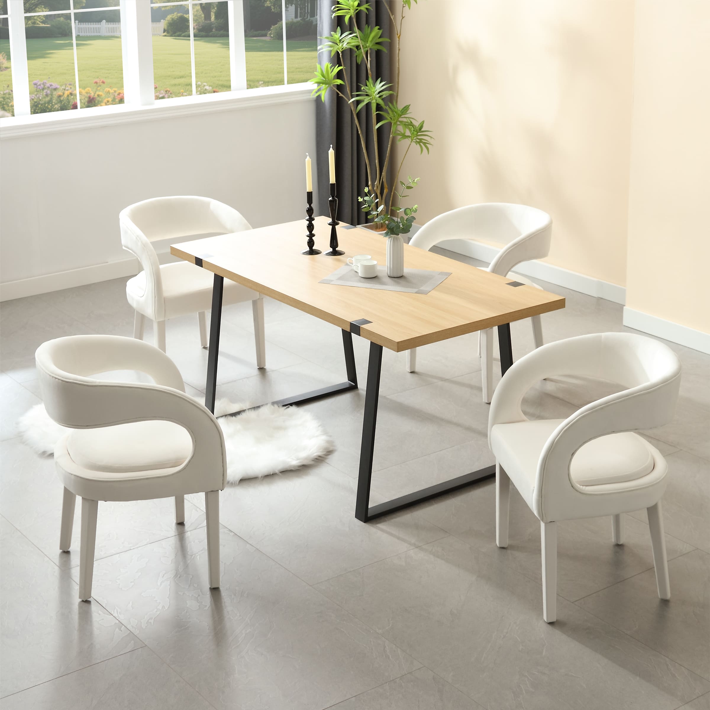 CHICAURA Modern Sloped Arms Chairs Set of 2 - 1944DC