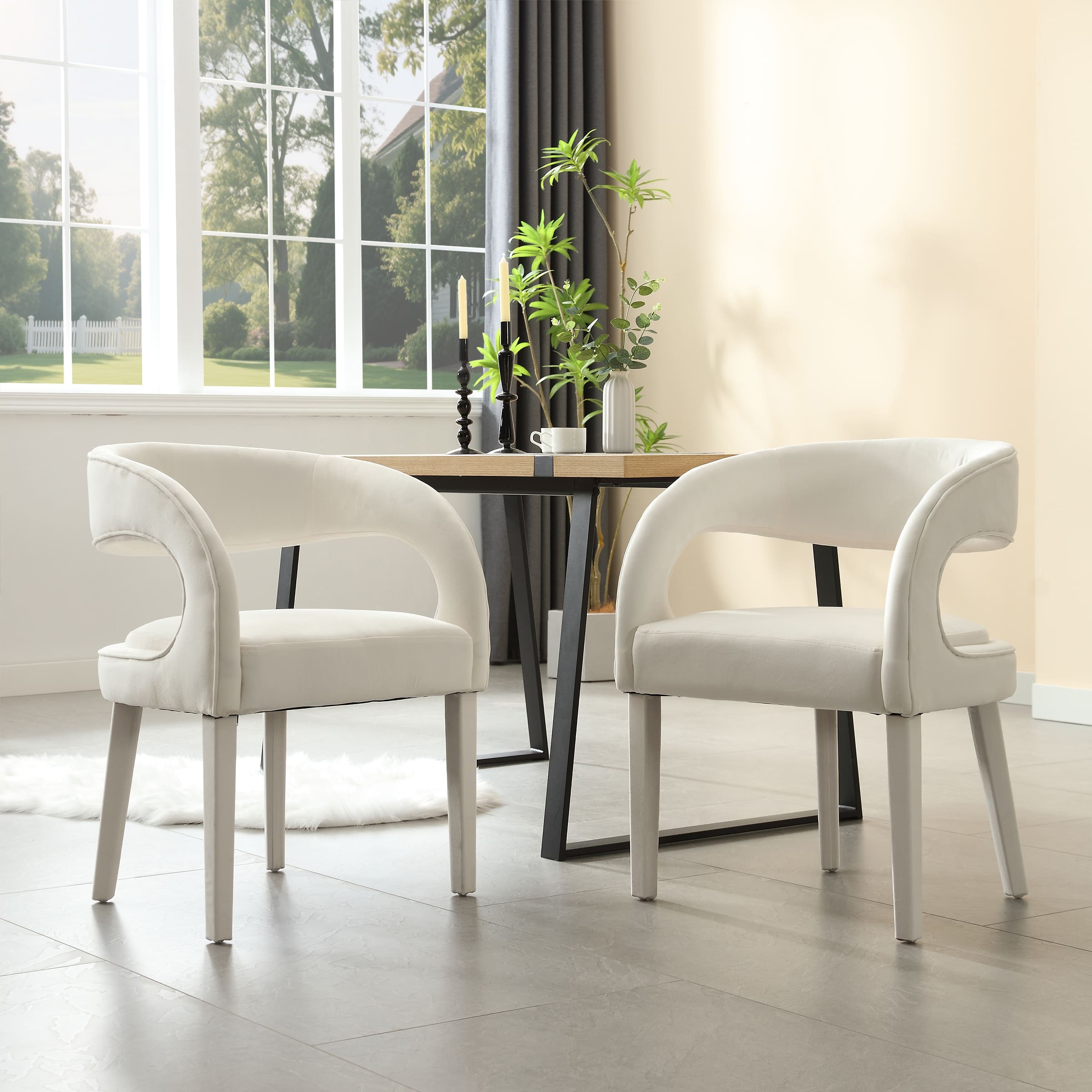 CHICAURA Modern Sloped Arms Chairs Set of 2 - 1944DC