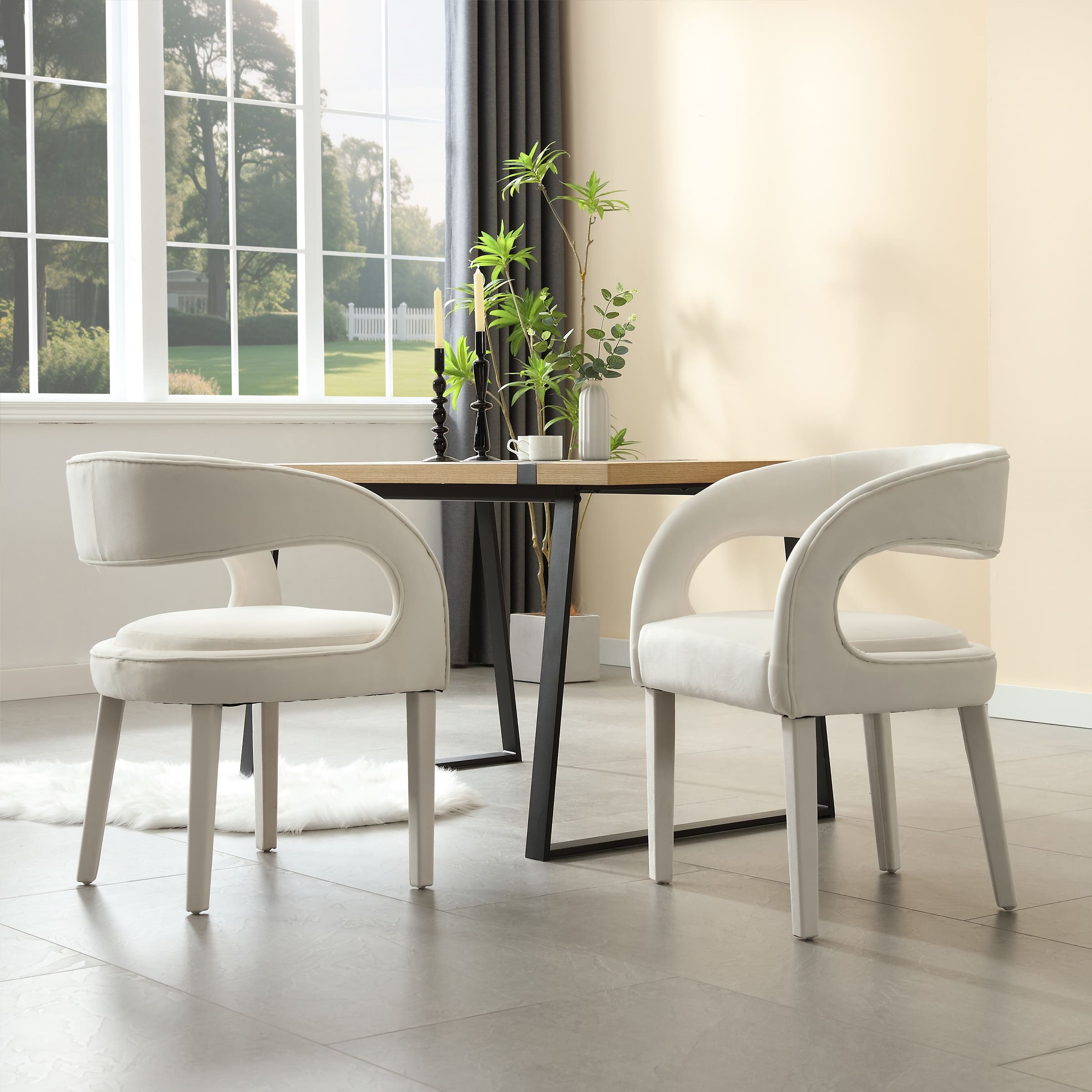 CHICAURA Modern Sloped Arms Chairs Set of 2 - 1944DC