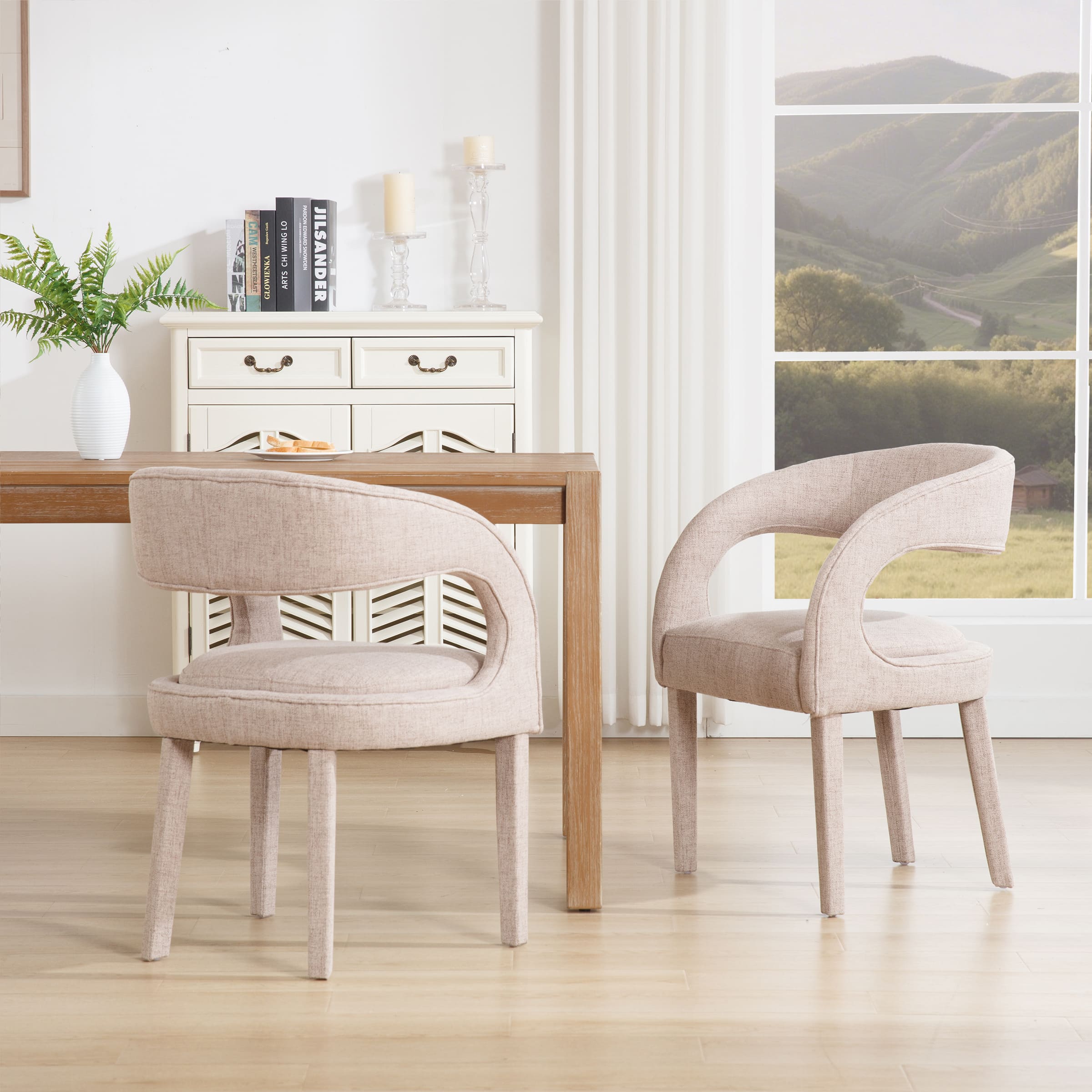 CHICAURA Modern Sloped Arms Chairs Set of 2 - 1944DC