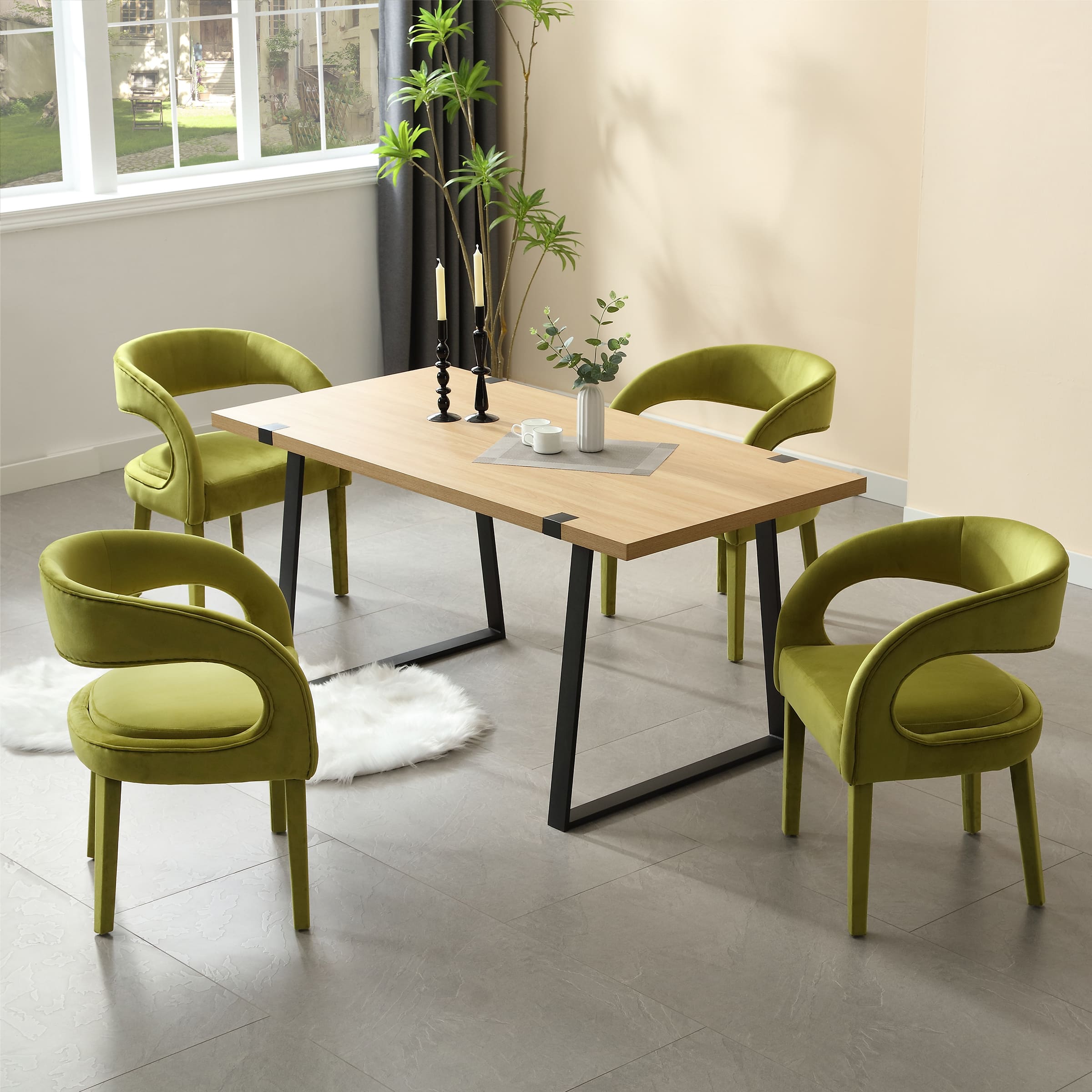 CHICAURA Modern Sloped Arms Chairs Set of 2 - 1944DC