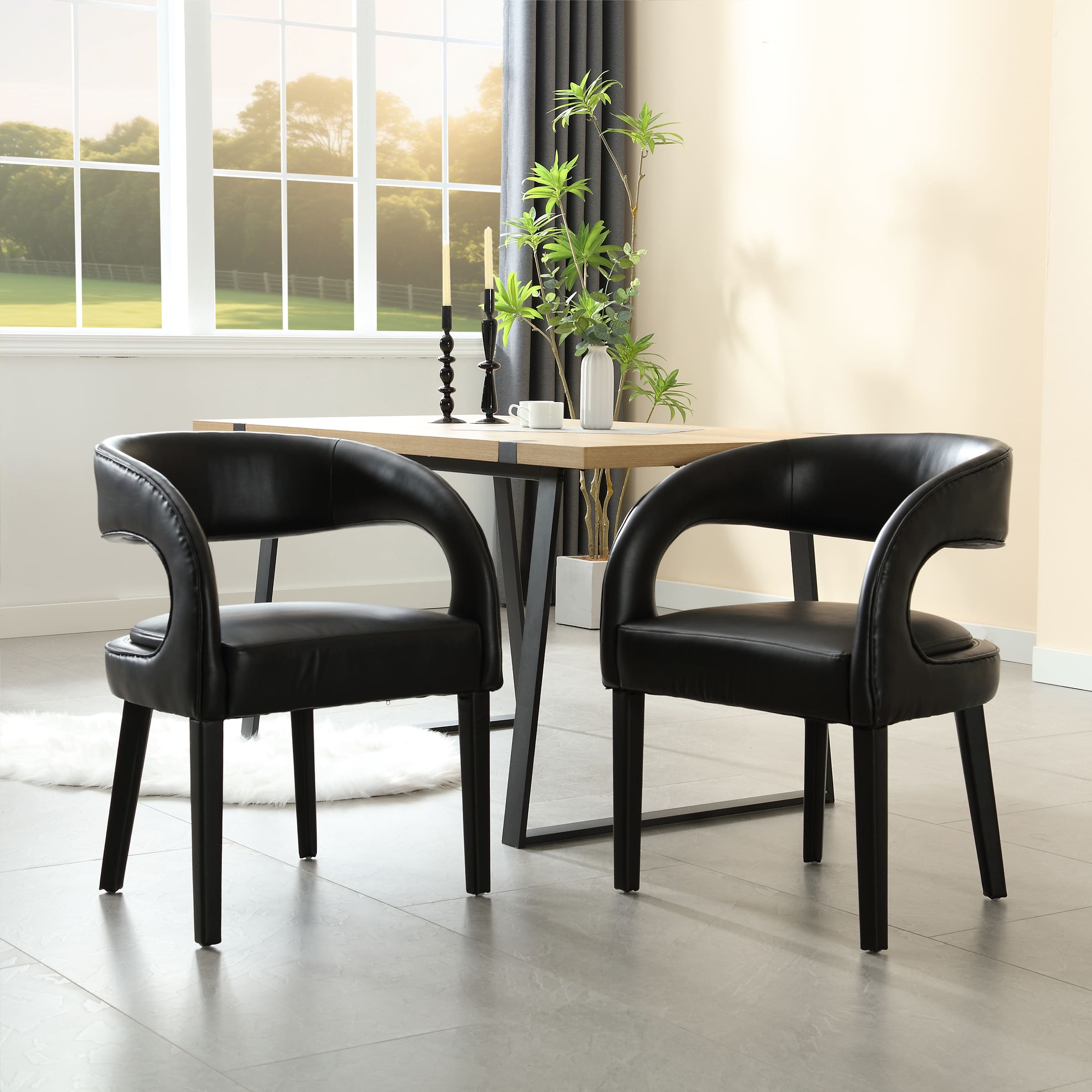 CHICAURA Modern Sloped Arms Chairs Set of 2 - 1944DC