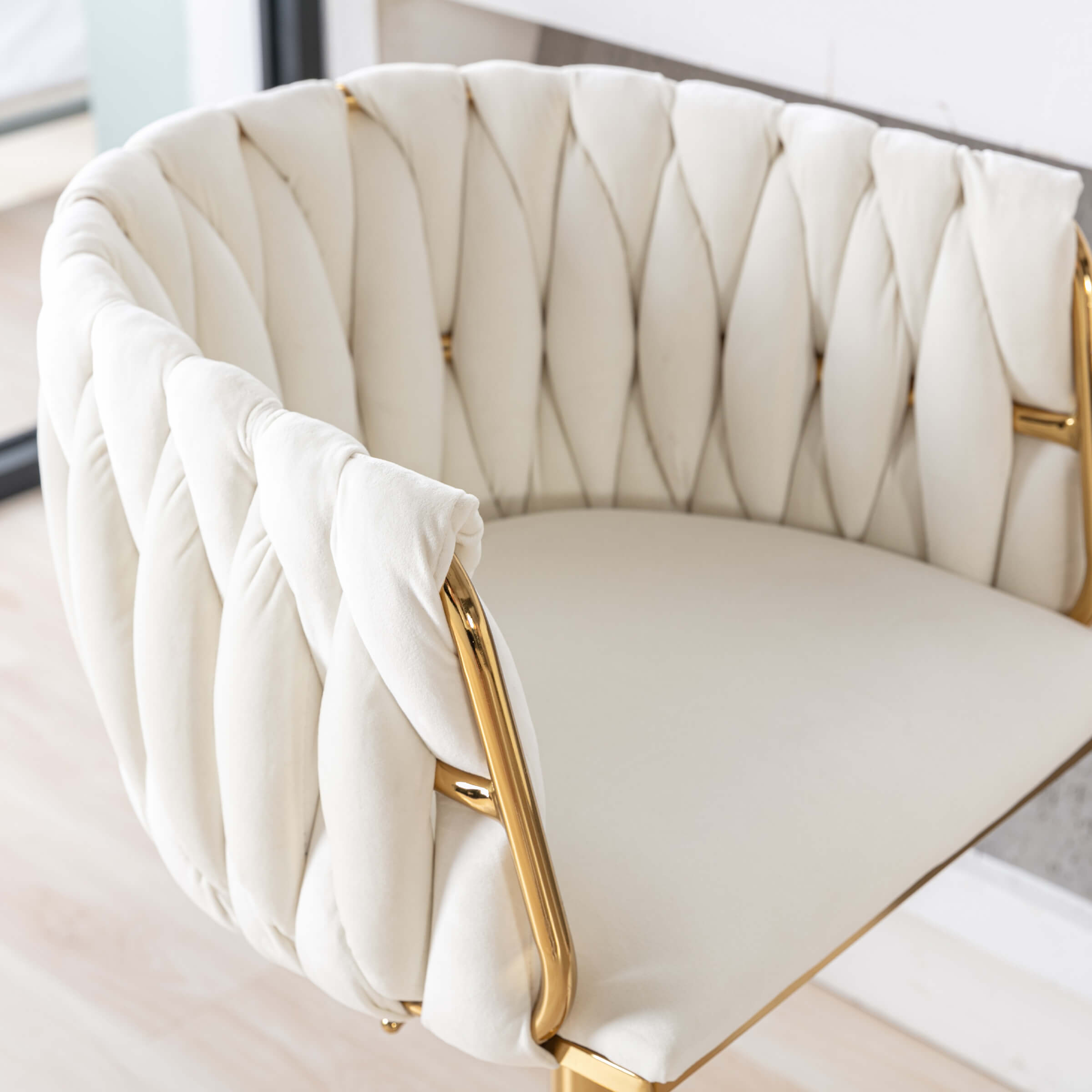 CHICAURA Swivel Gold Base Bar Stools Set of 2 - 6022AB