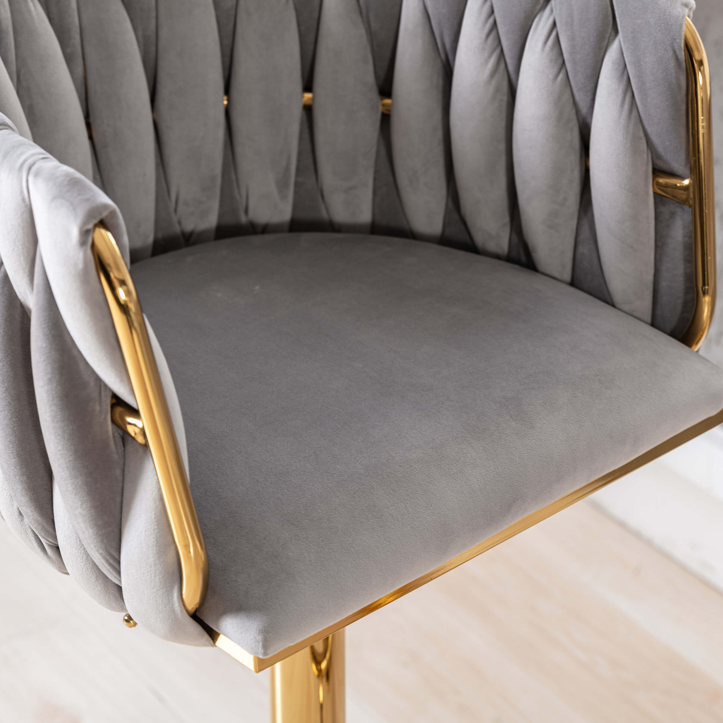 CHICAURA Swivel Gold Base Bar Stools Set of 2 - 6022AB