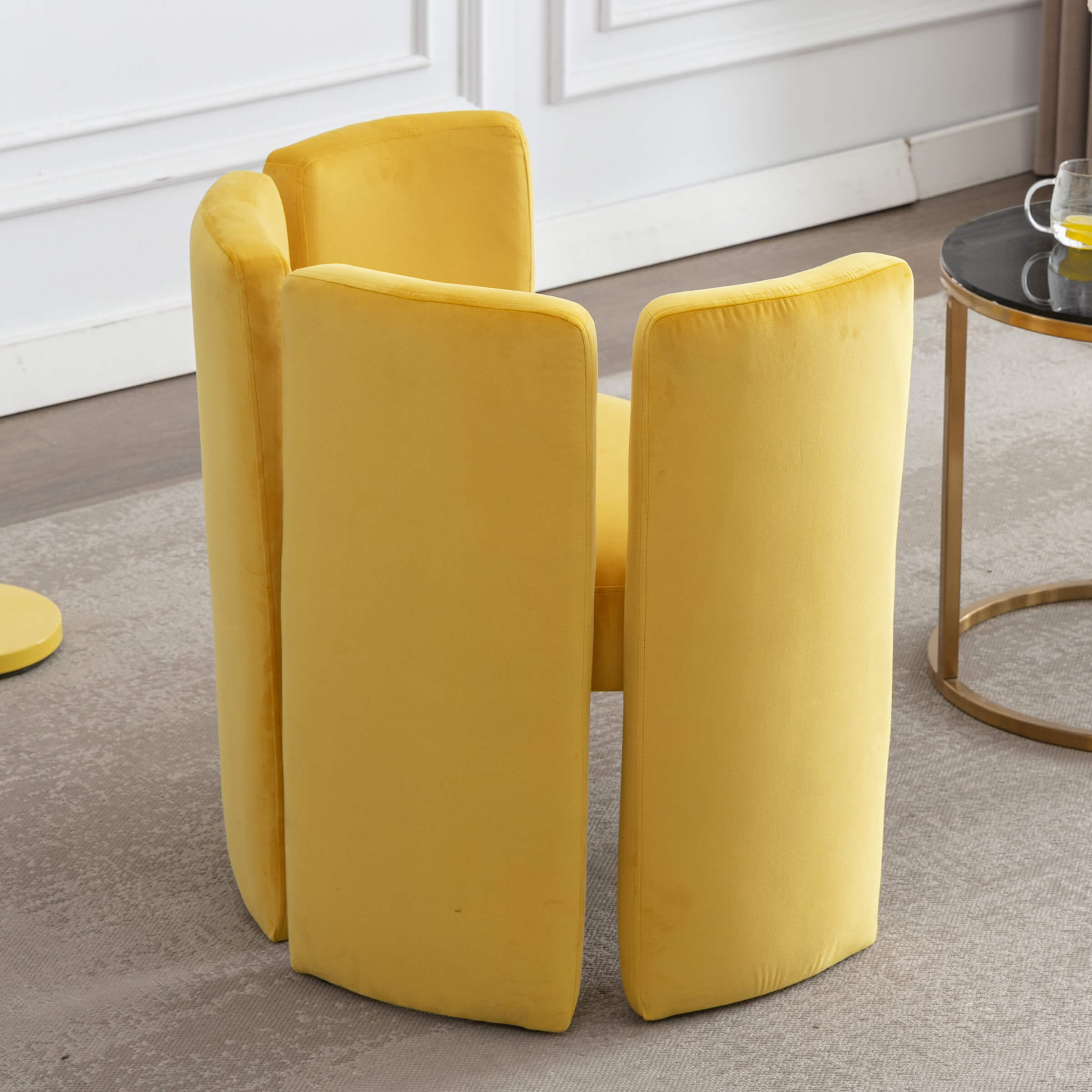 CHICAURA Modern Velvet Barrel Side Accent Chair 1 PCS - 3714AC