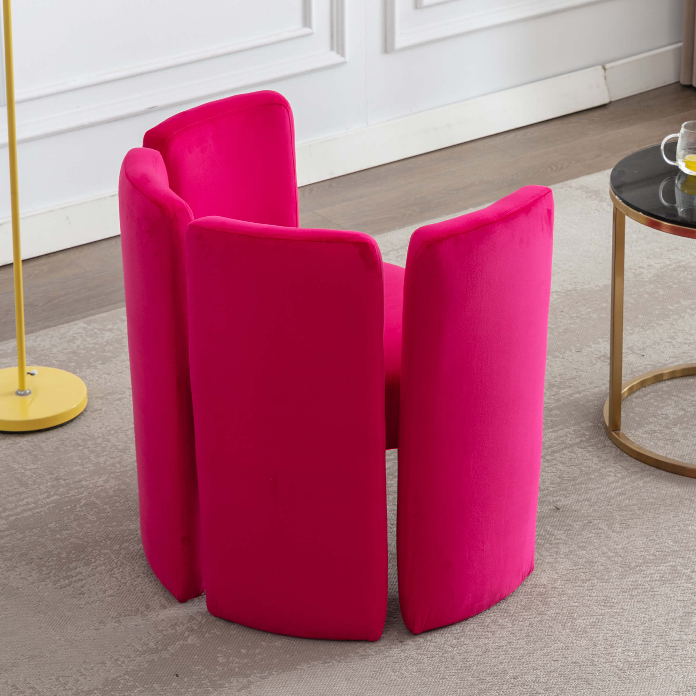 CHICAURA Modern Velvet Barrel Side Accent Chair 1 PCS - 3714AC