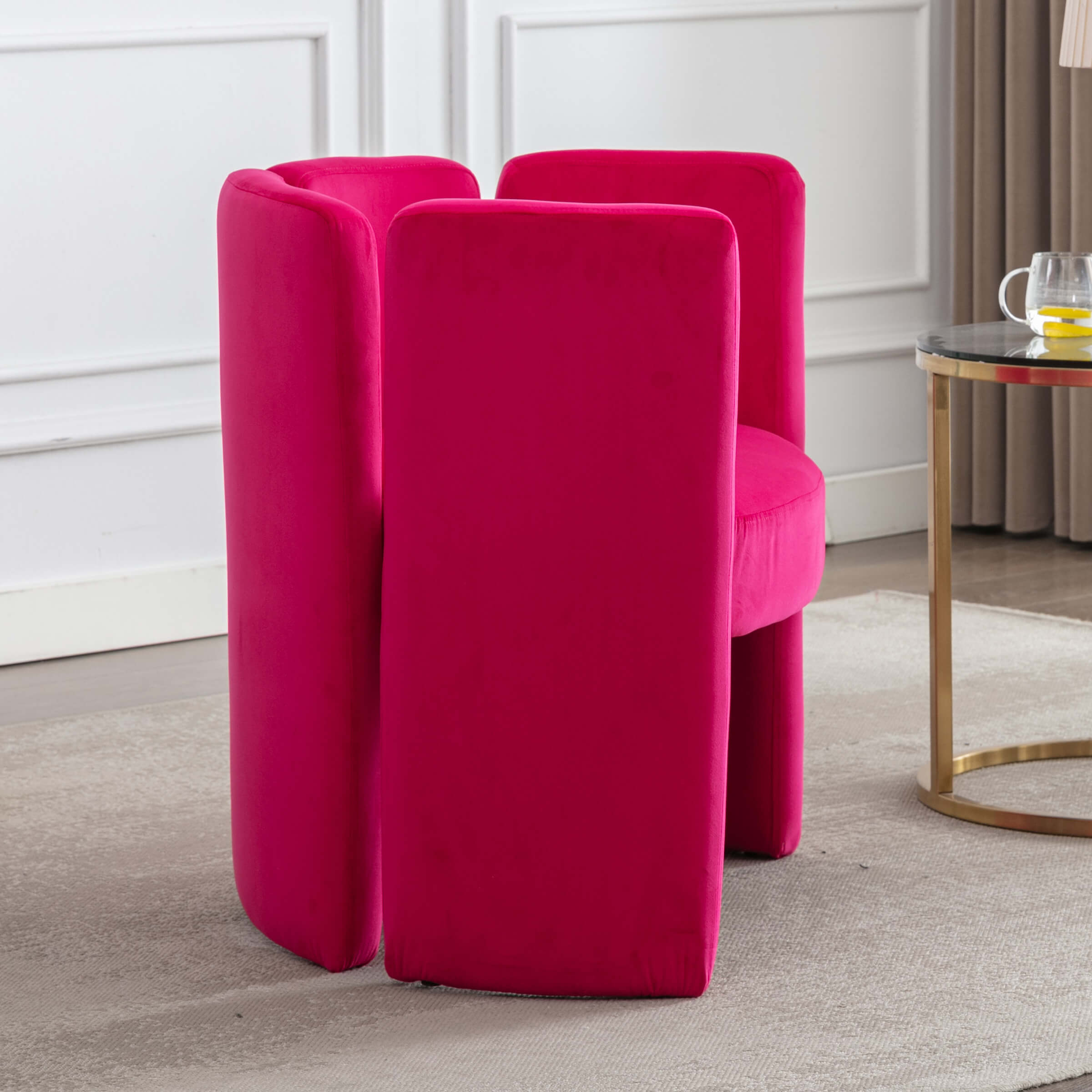 CHICAURA Modern Velvet Barrel Side Accent Chair 1 PCS - 3714AC